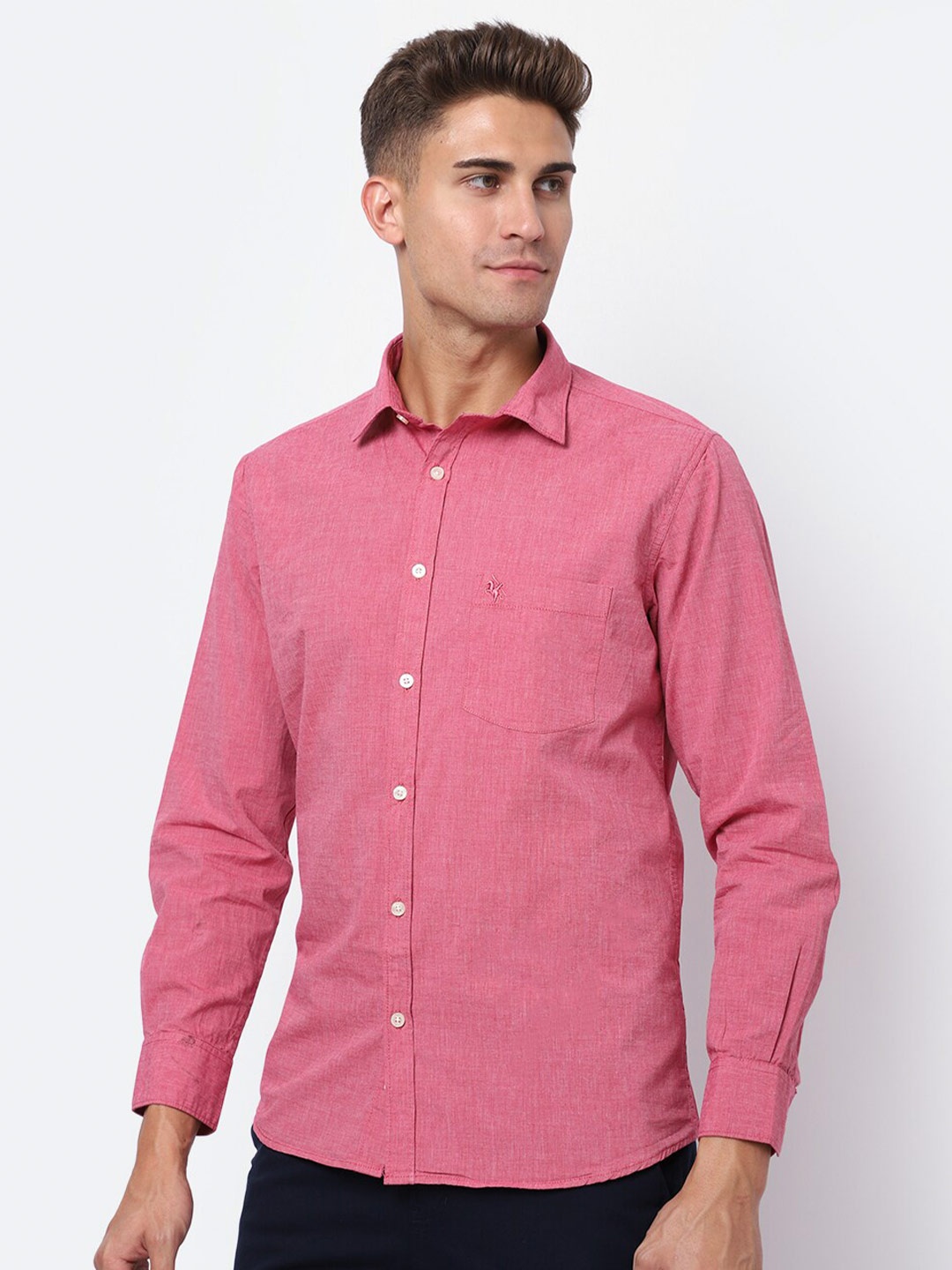 

Cantabil Cotton Regular Fit Casual Shirt, Pink