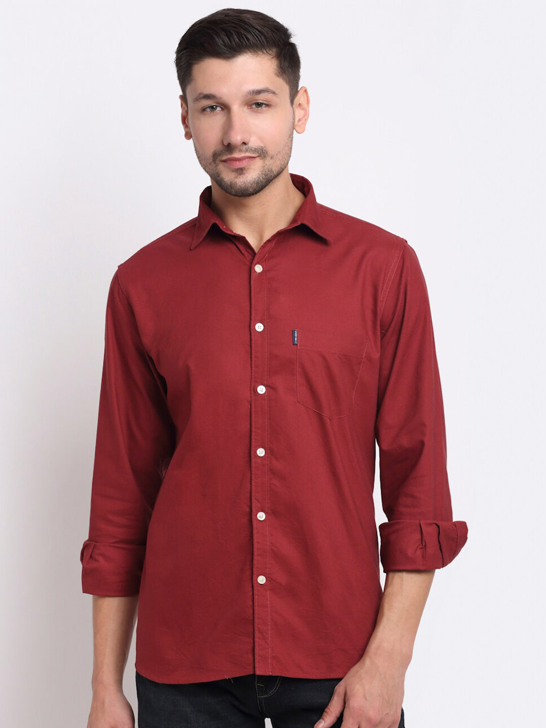 

Cantabil Men Casual Cotton Shirt, Maroon