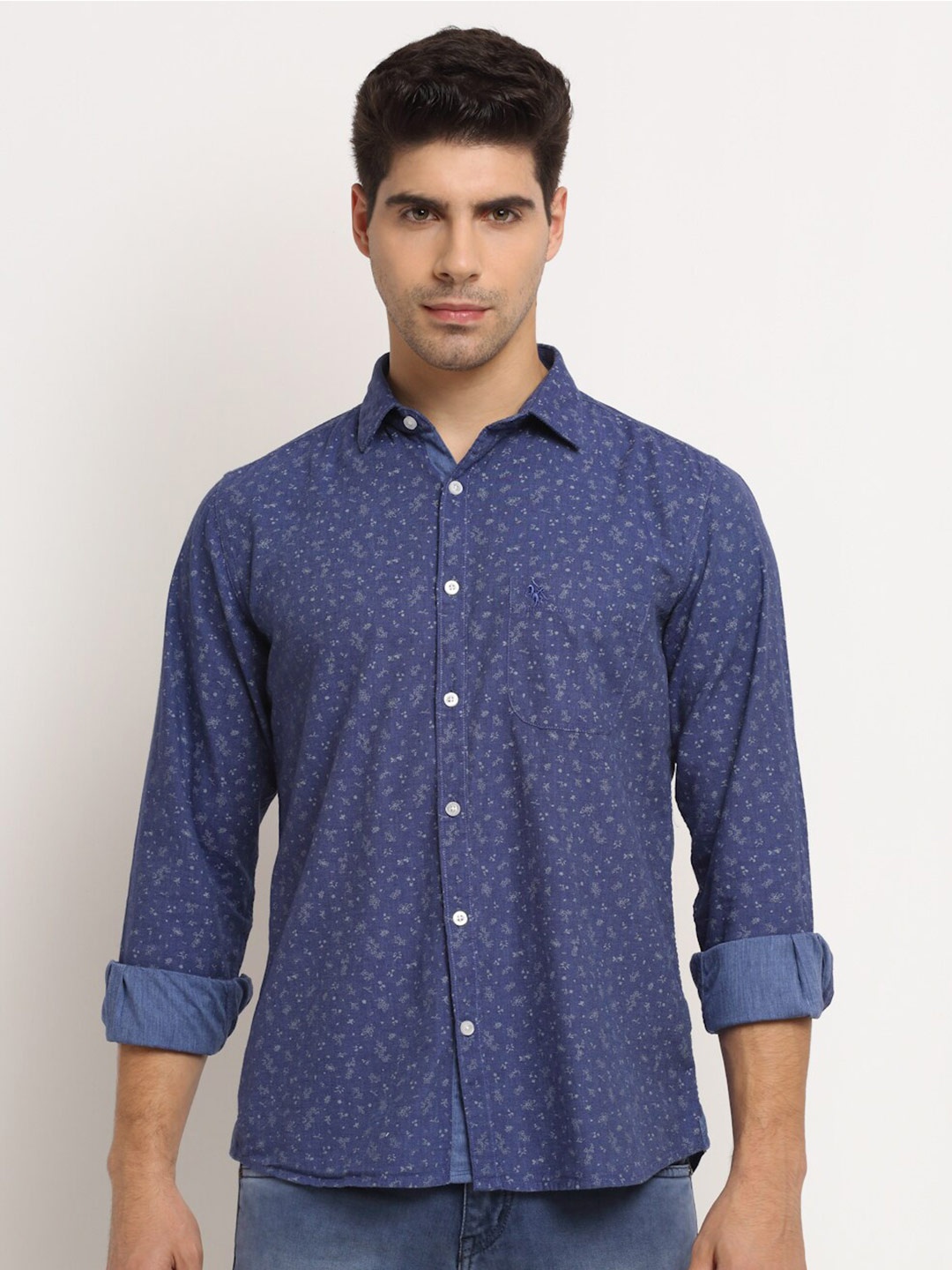 

Cantabil Floral Printed Cotton Casual Shirt, Blue