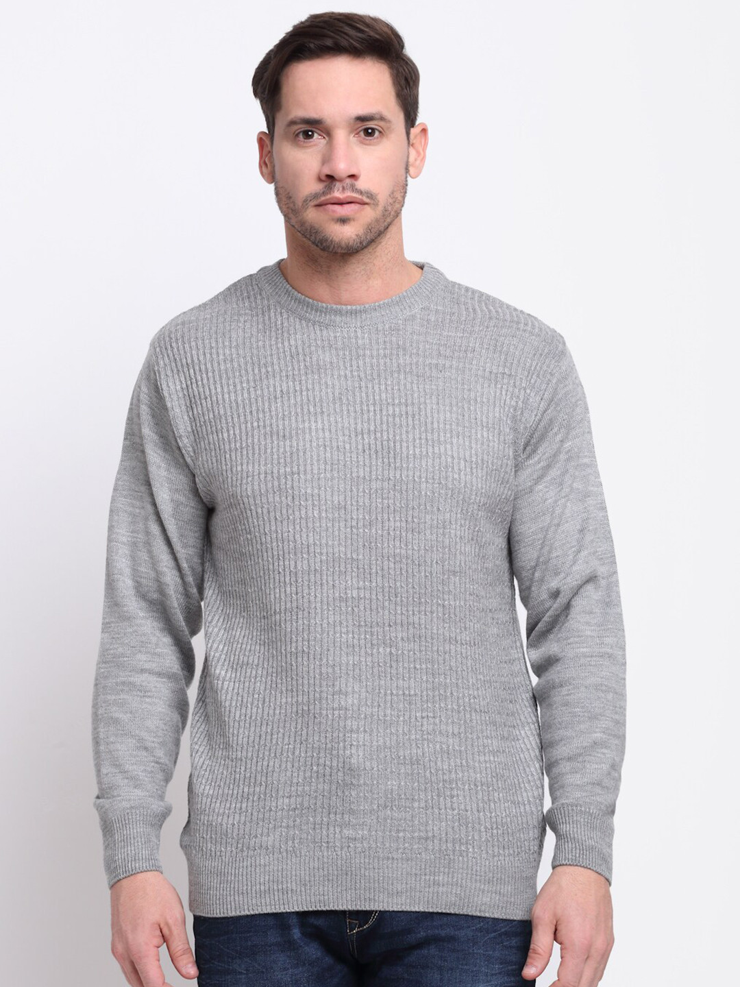 

Cantabil Men Acrylic Pullover, Grey melange