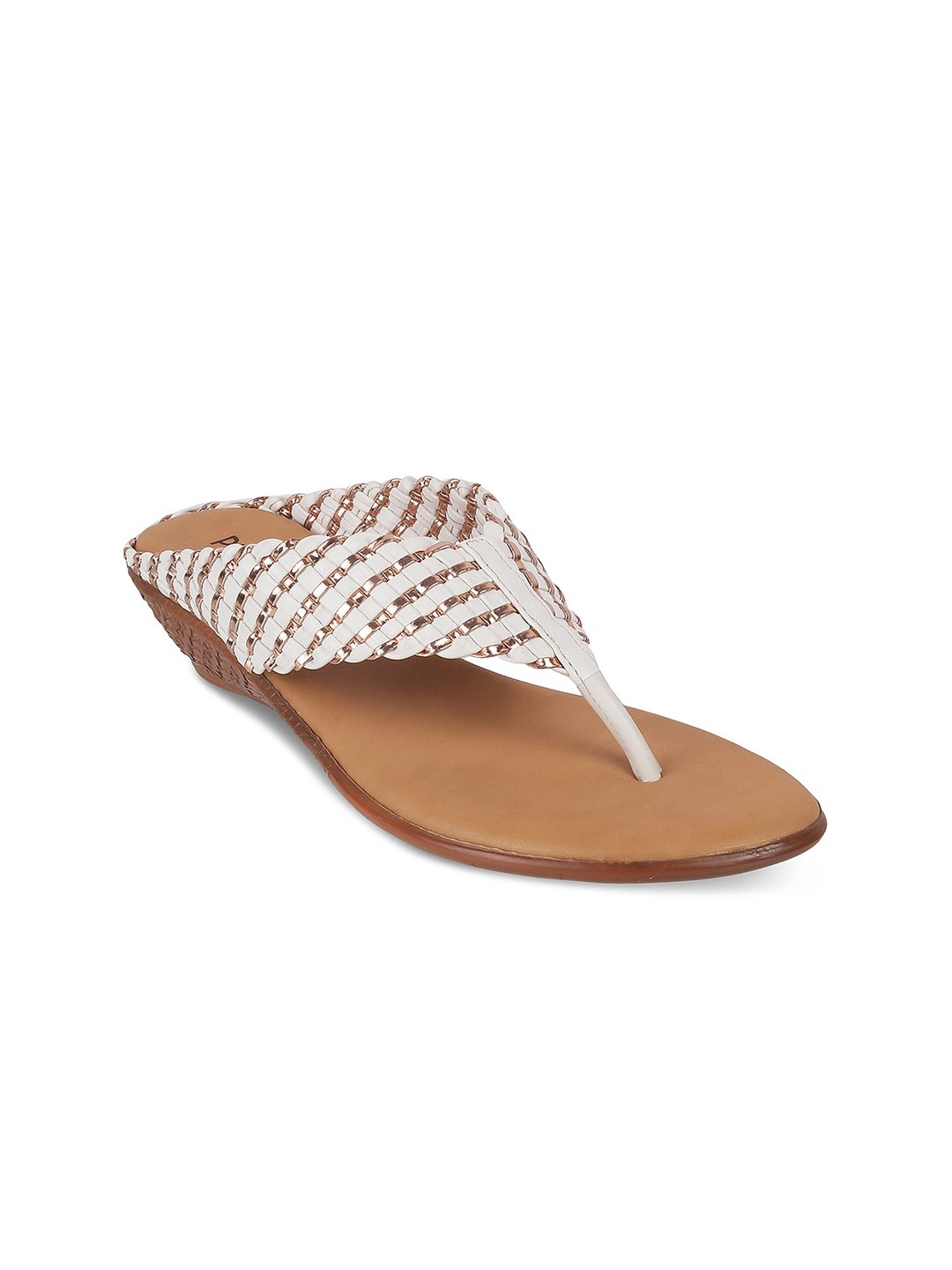 

PEPPER Woven Design Open Toe Wedges, White
