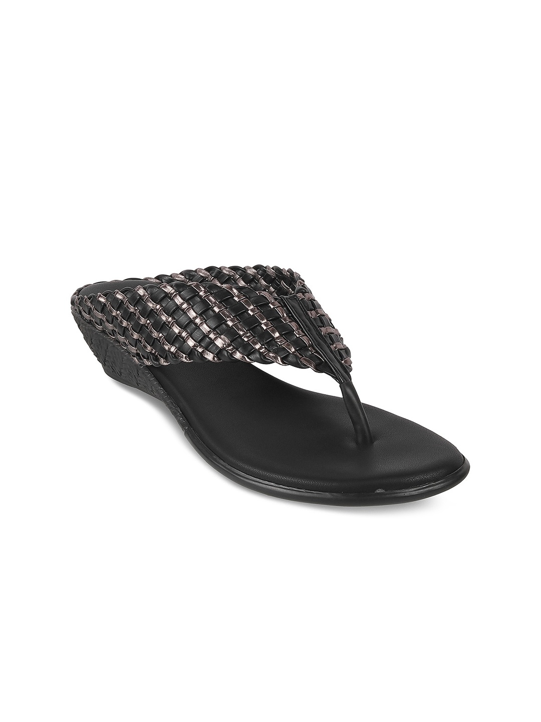 

PEPPER Textured Open Toe Wedge Heels, Black