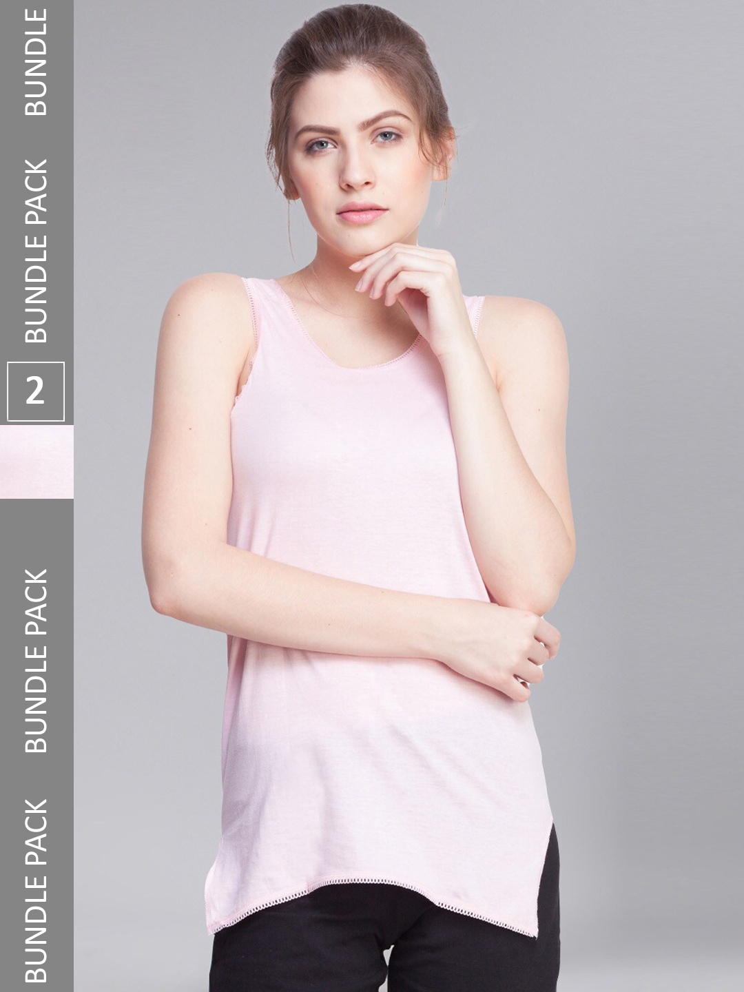 

Dollar Missy Pack of 2 Combed Cotton Camisole MMBB-361-R3#S2-LP-PO2, Pink