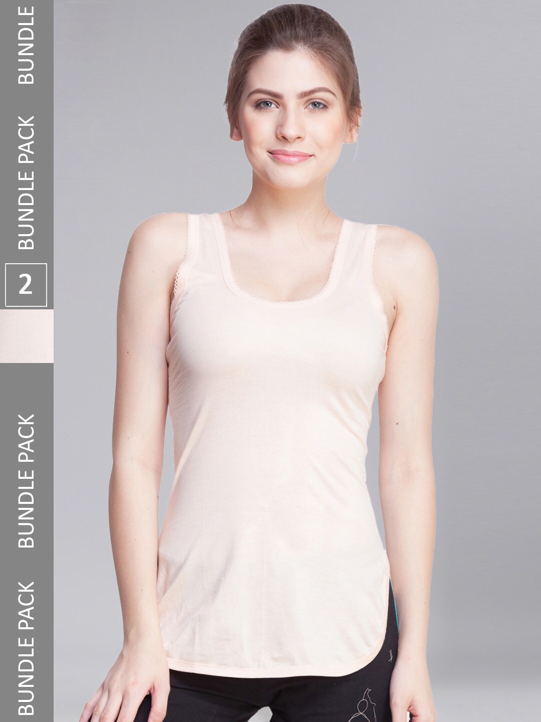 

Dollar Missy Pack of 2 Combed Cotton Camisole, Orange
