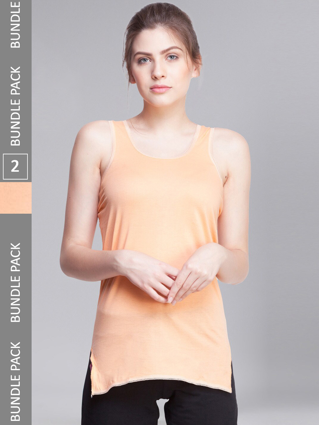 

Dollar Missy Pack of 2 Combed Cotton Camisole MMBB-361-R3#S2-LO-PO2, Orange