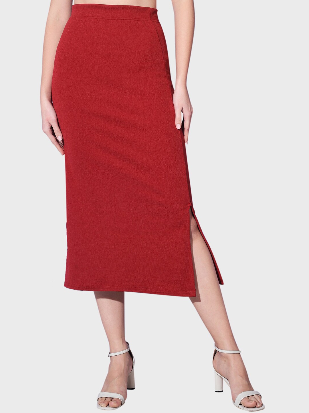 

BUY NEW TREND Side Slit Midi Pencil Skirt, Maroon