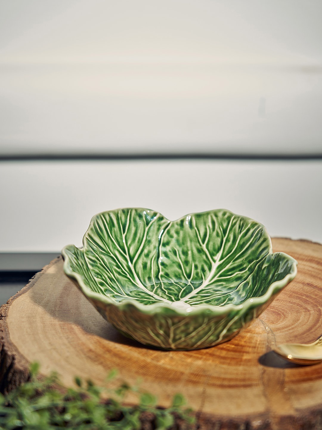 

Pure Home and Living Lettuce Green Leaf Pattern Small Ceramic Platter