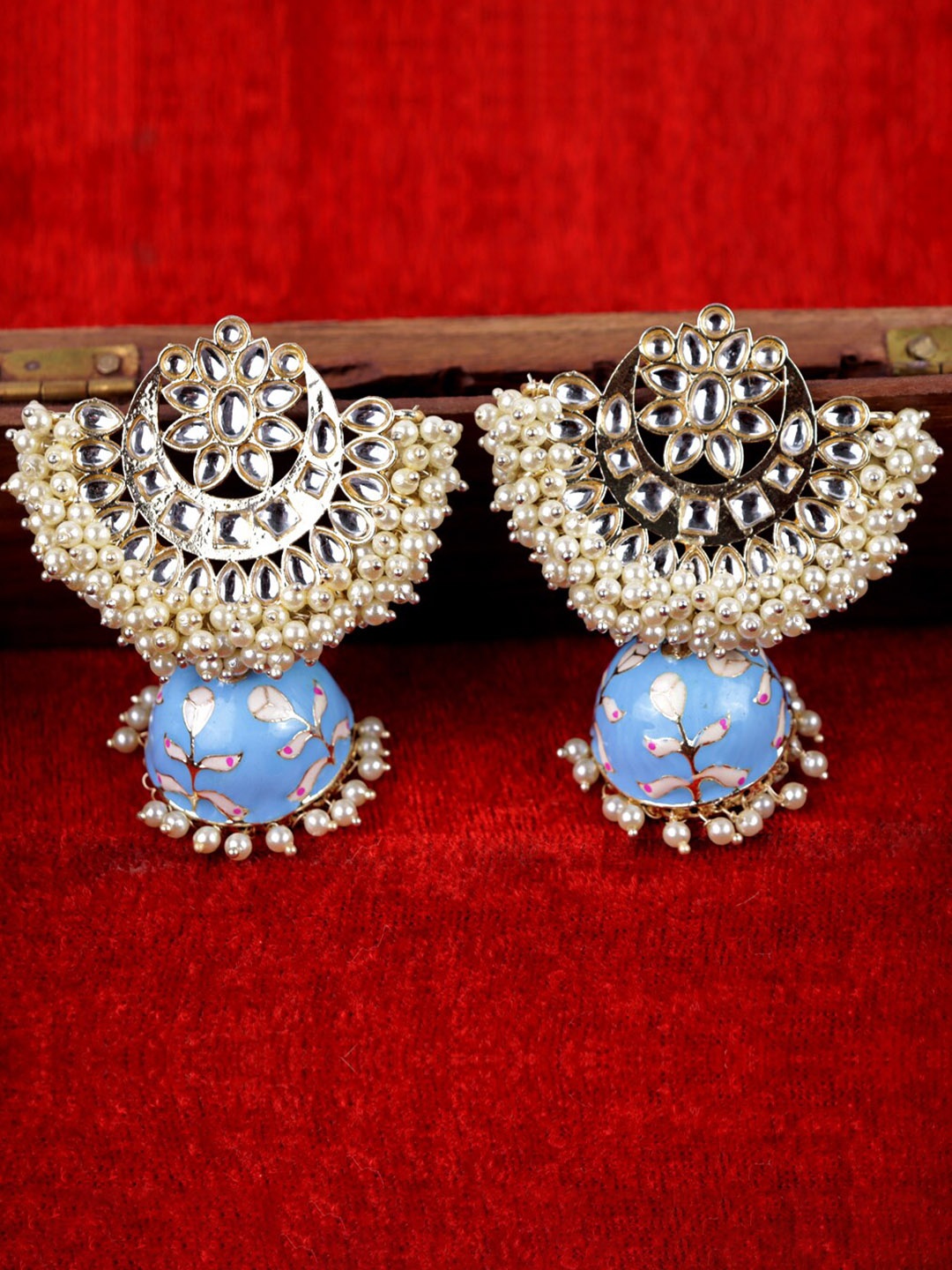 

Krelin Gold-Plated Classic Jhumkas Earrings, Blue