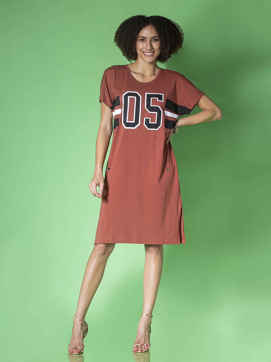MKOAL Sheath Midi Dress, Brown