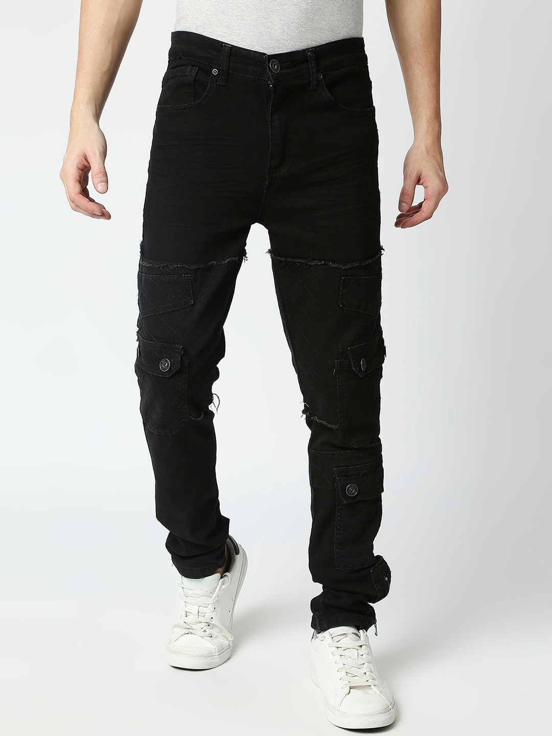 

WAIMEA Men Skinny Fit Stretchable Jeans, Black