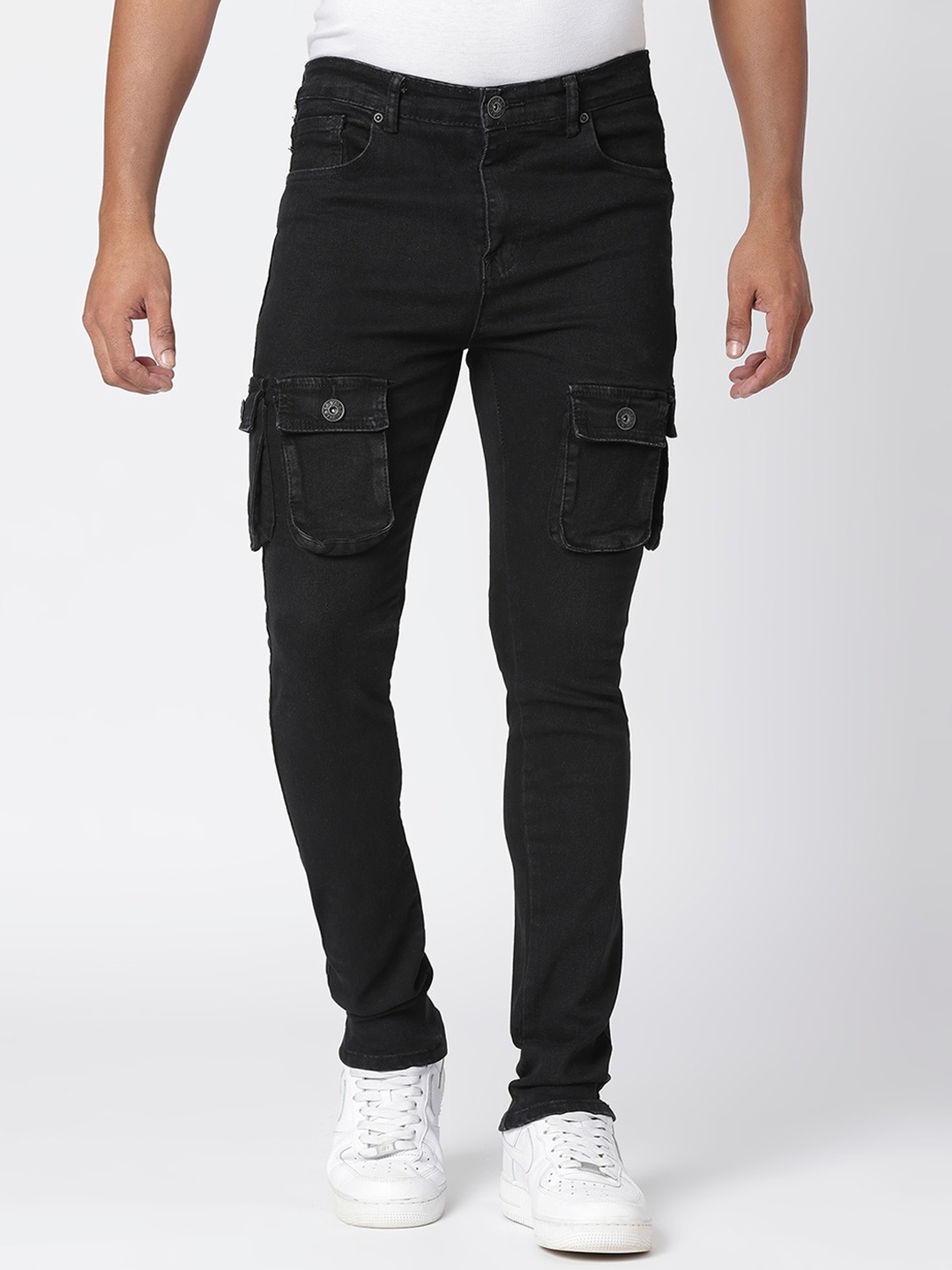 

WAIMEA Men Skinny Fit Stretchable Jeans, Black