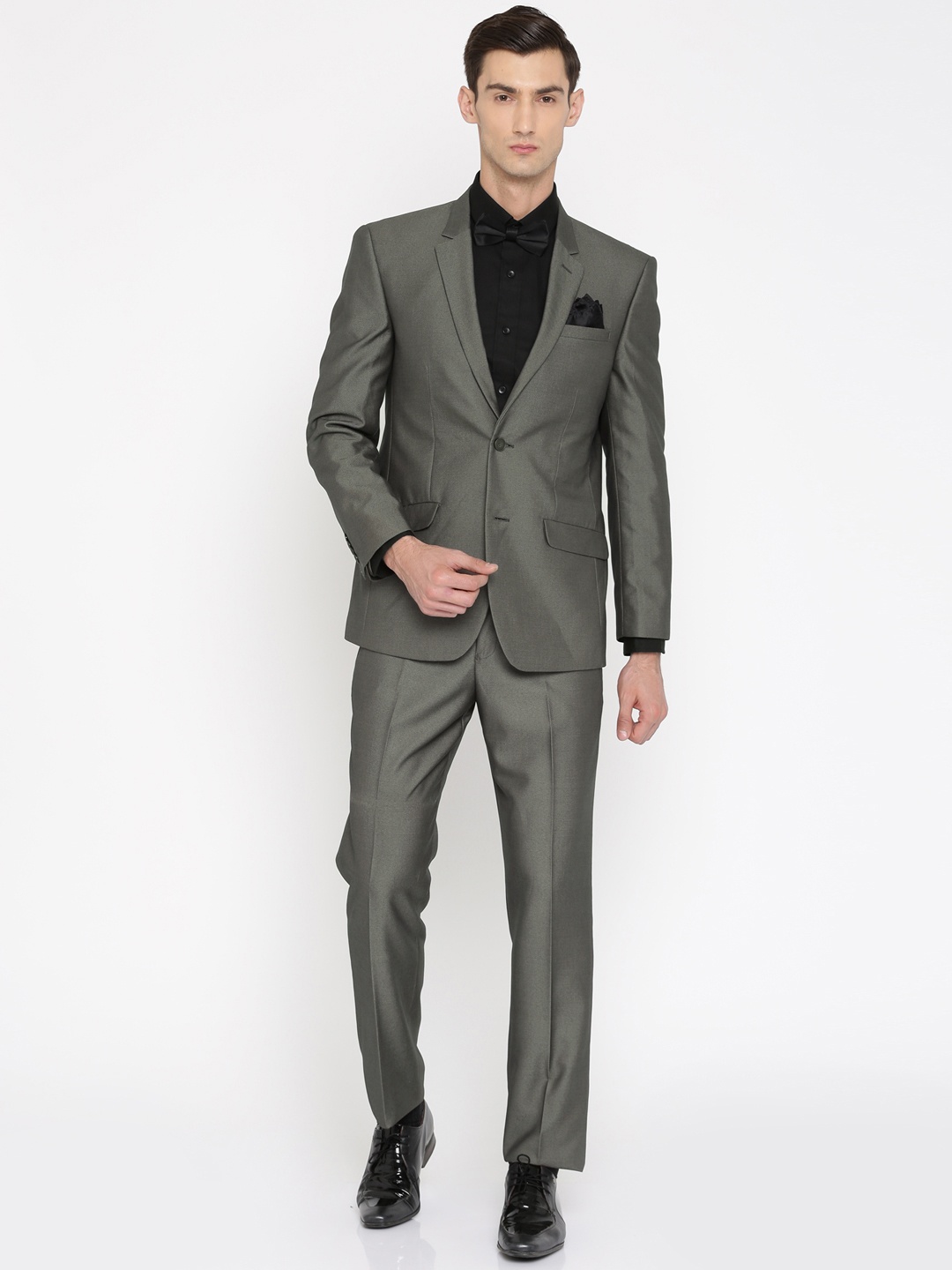 

Peter England Men Grey Slim Fit Single-Breasted Formal Suit
