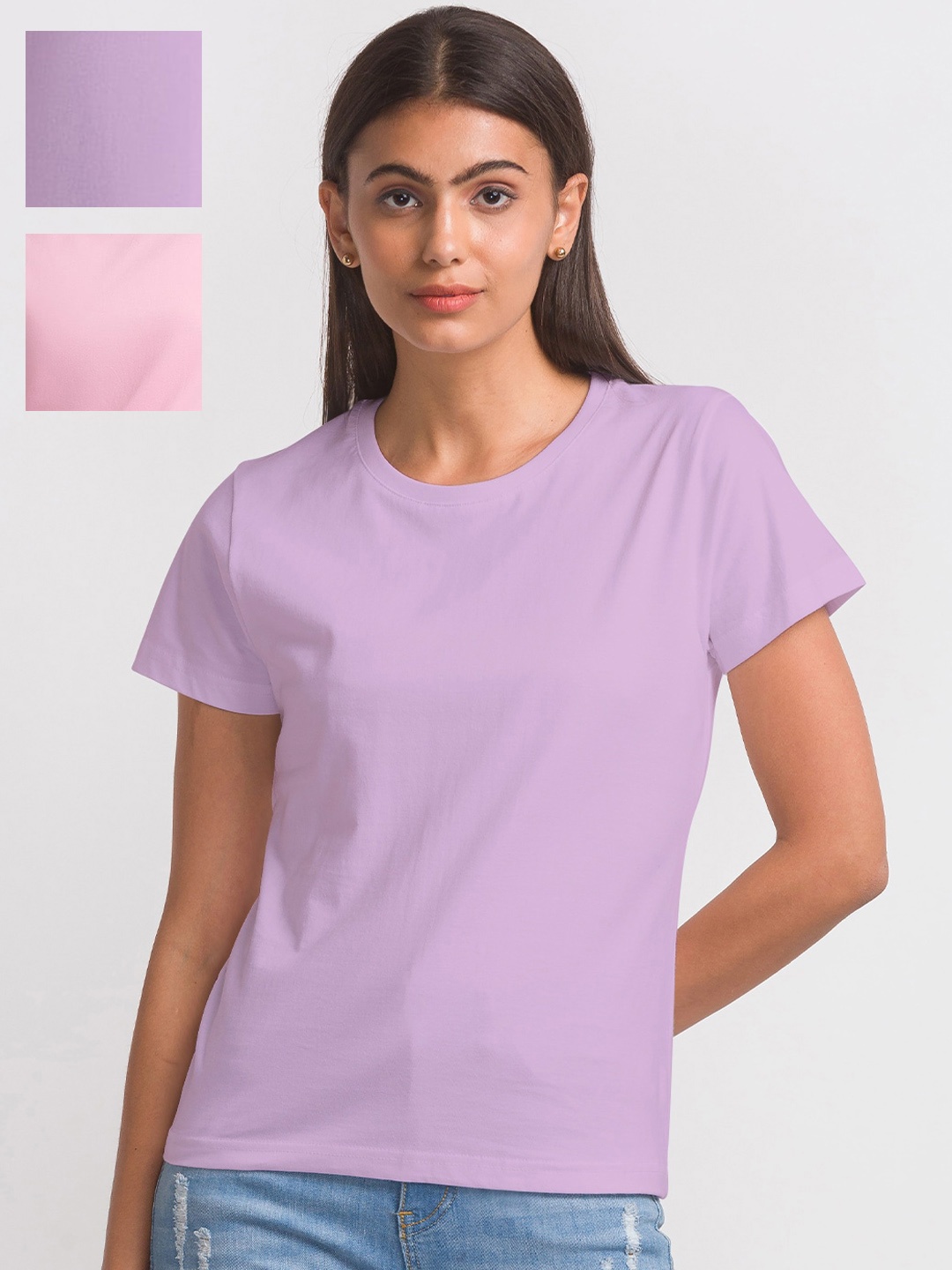 

FashionRack Women Pack of 3 Cotton Lounge Tshirts, Pink
