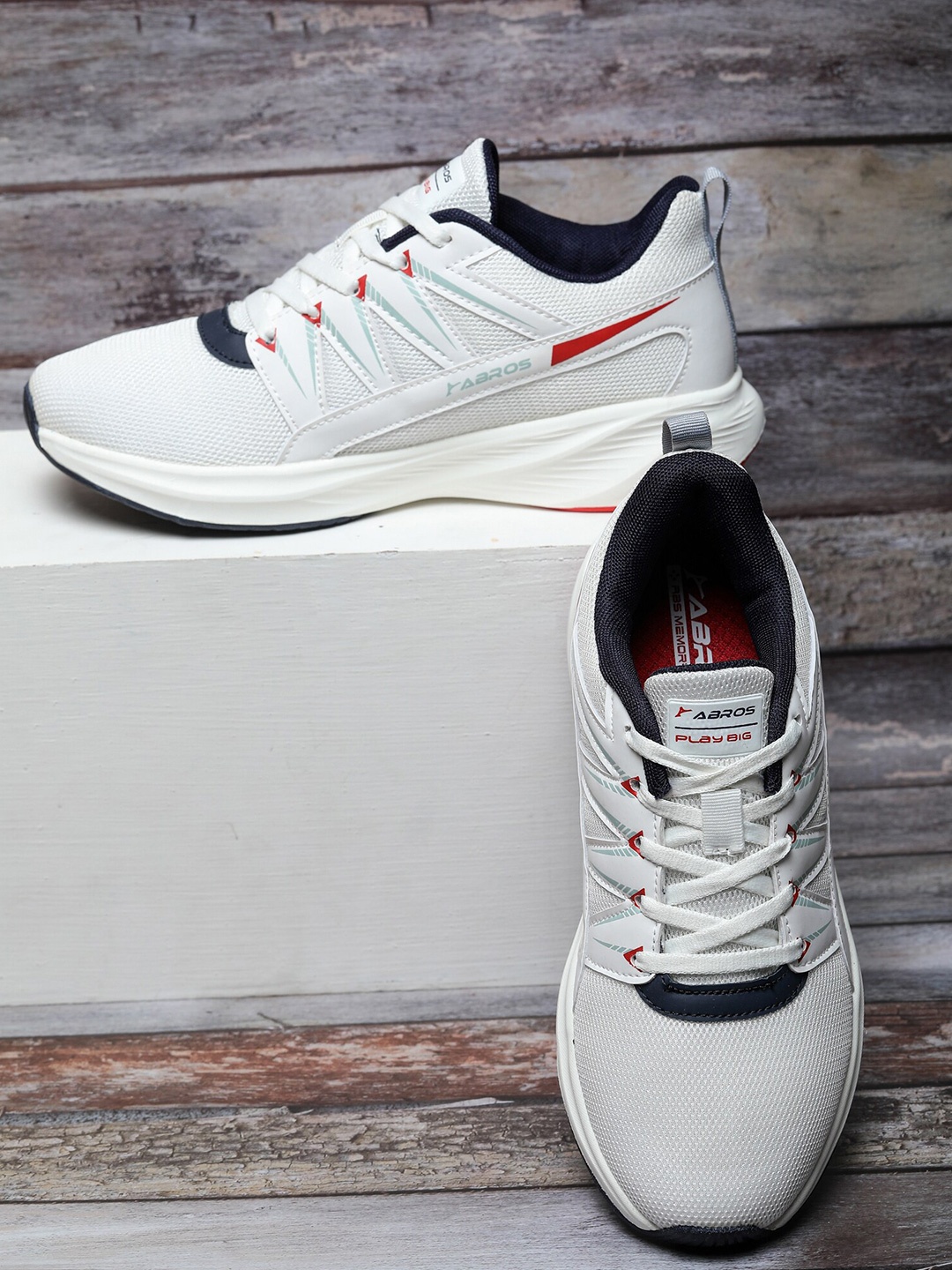 

ABROS Men Jolt Running Sports Shoes, Off white