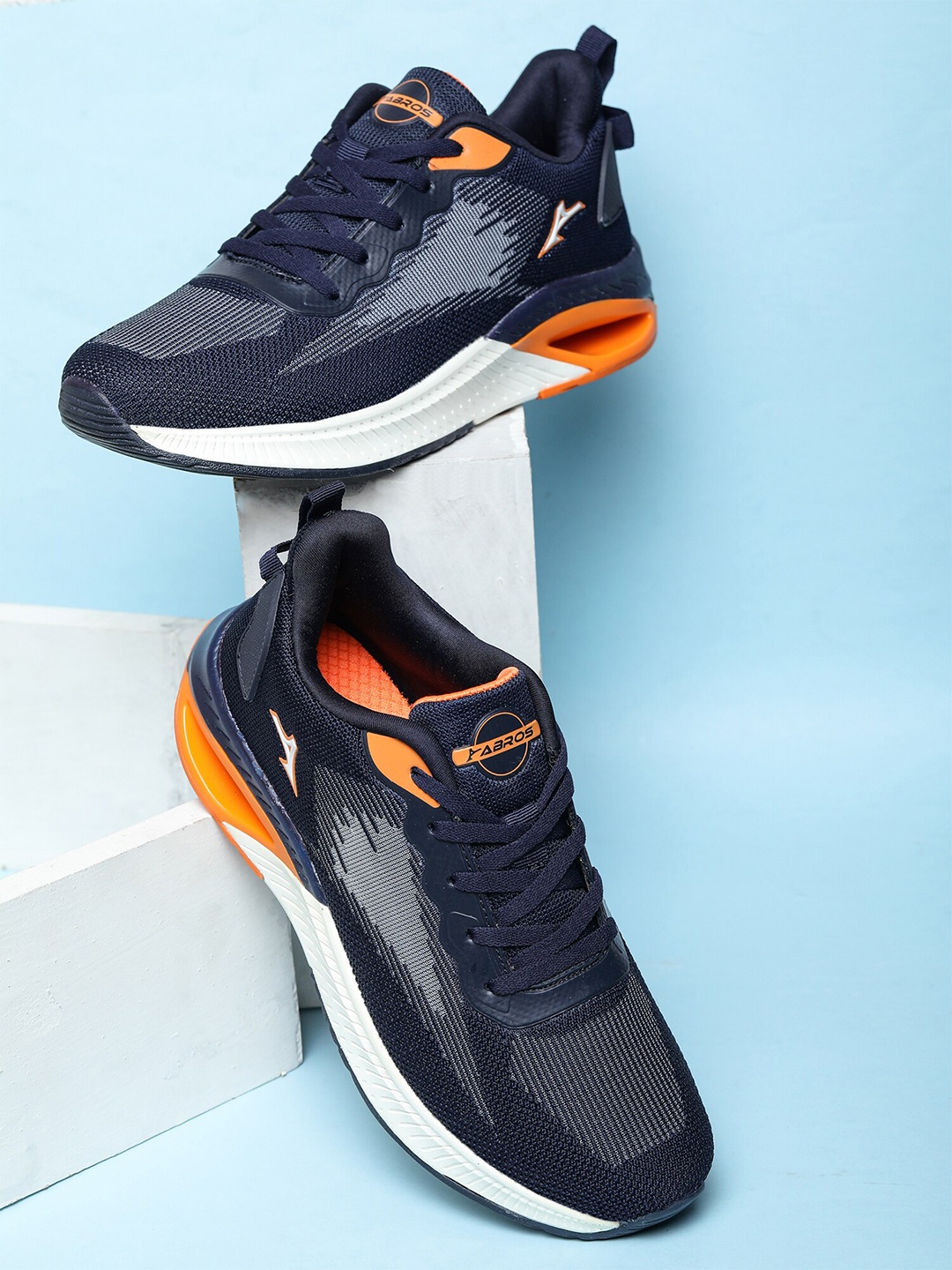 

ABROS Men ARROW Mesh Marking Running Shoes, Navy blue