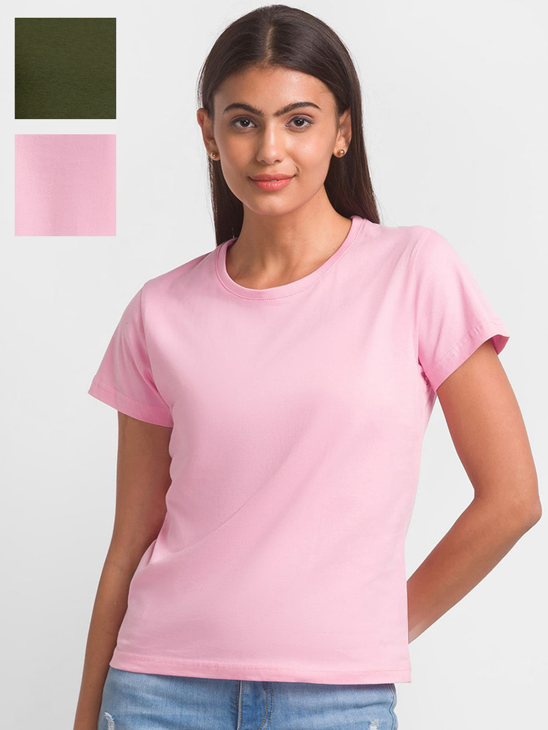 

FashionRack Women Pack Of 3 Cotton Lounge Tshirts, Pink