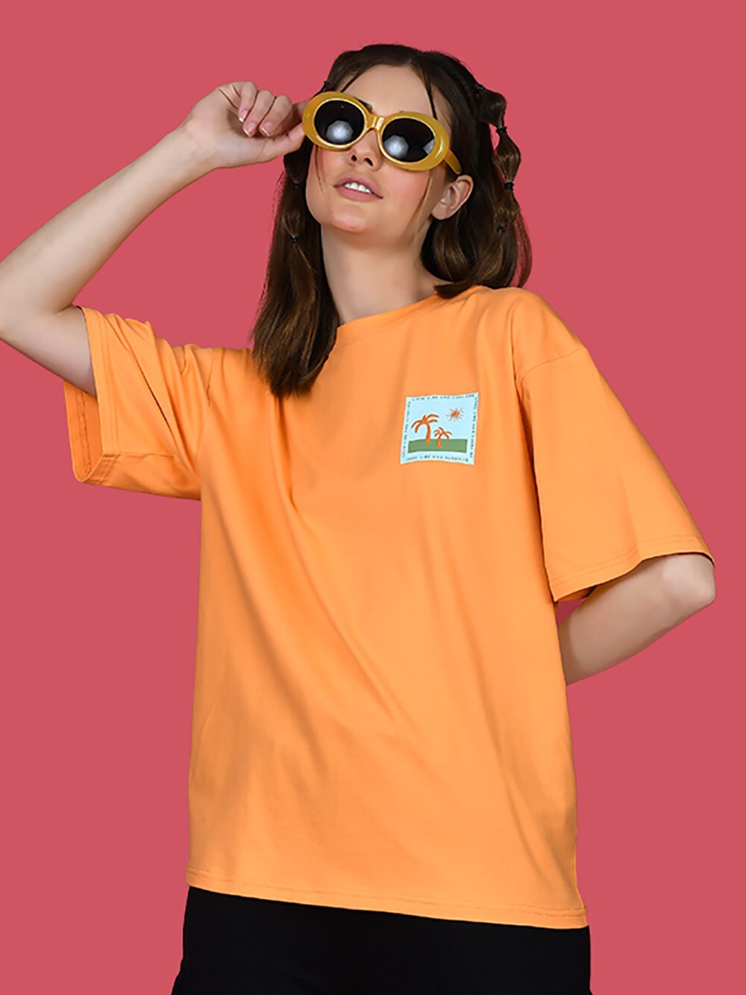 

zink Z Drop Shoulder Boxy Fit T-shirt, Orange