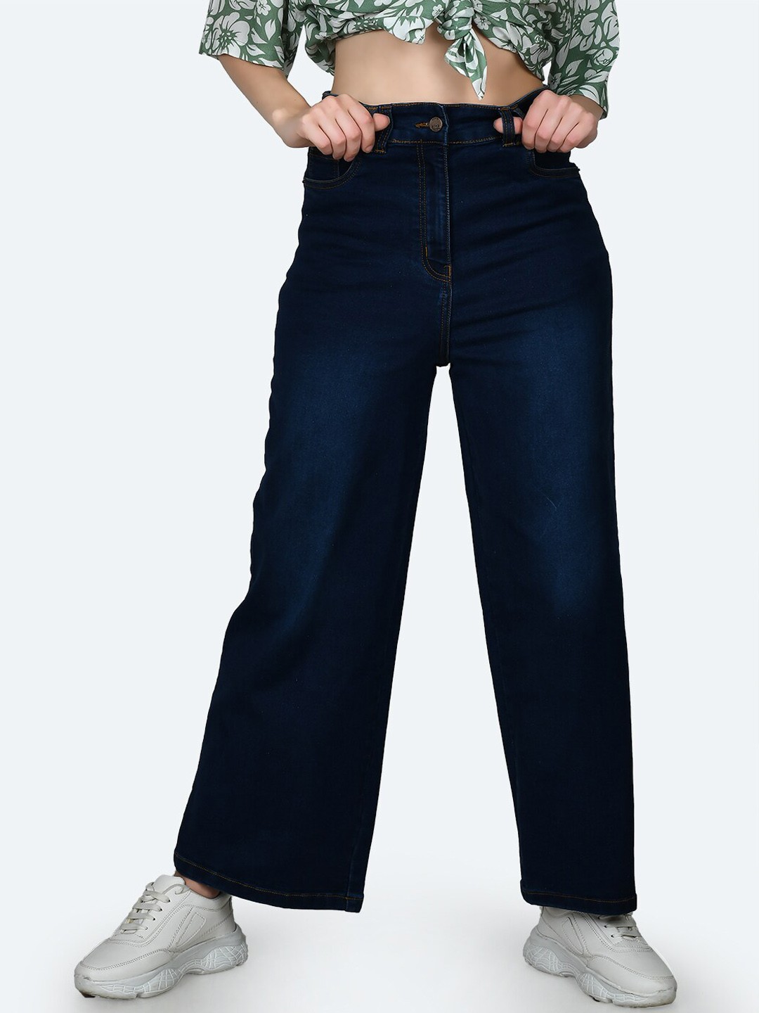 

Zink London Women High-Rise Jeans, Blue