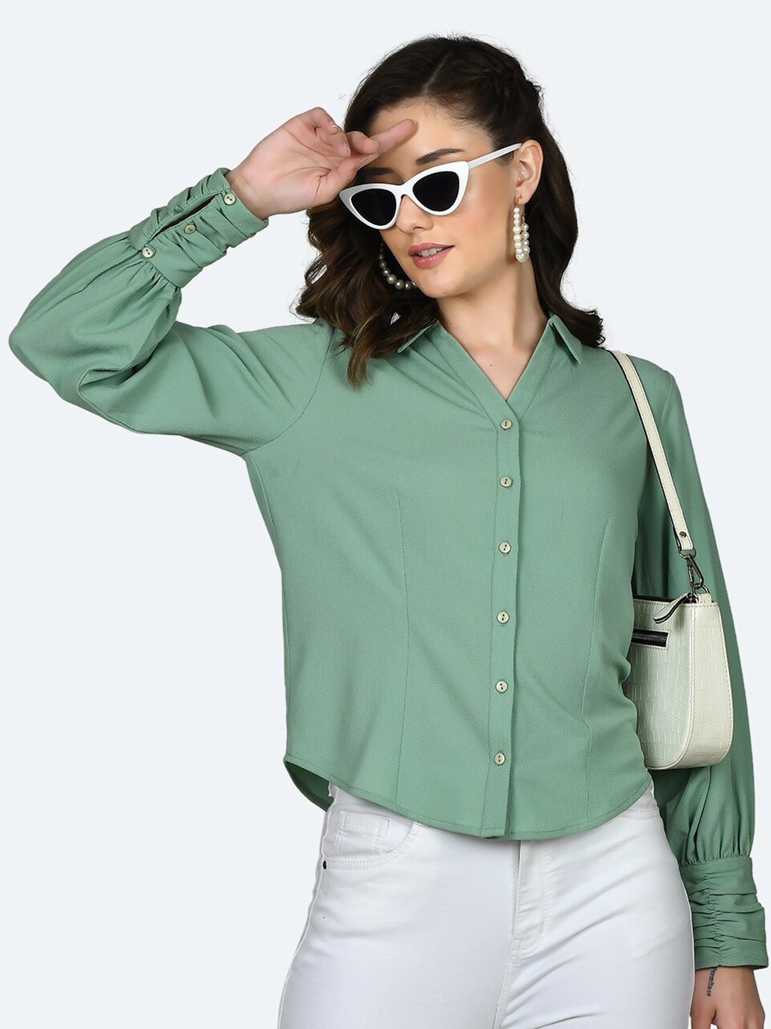 

Zink London Regular Fit Casual Shirt, Green