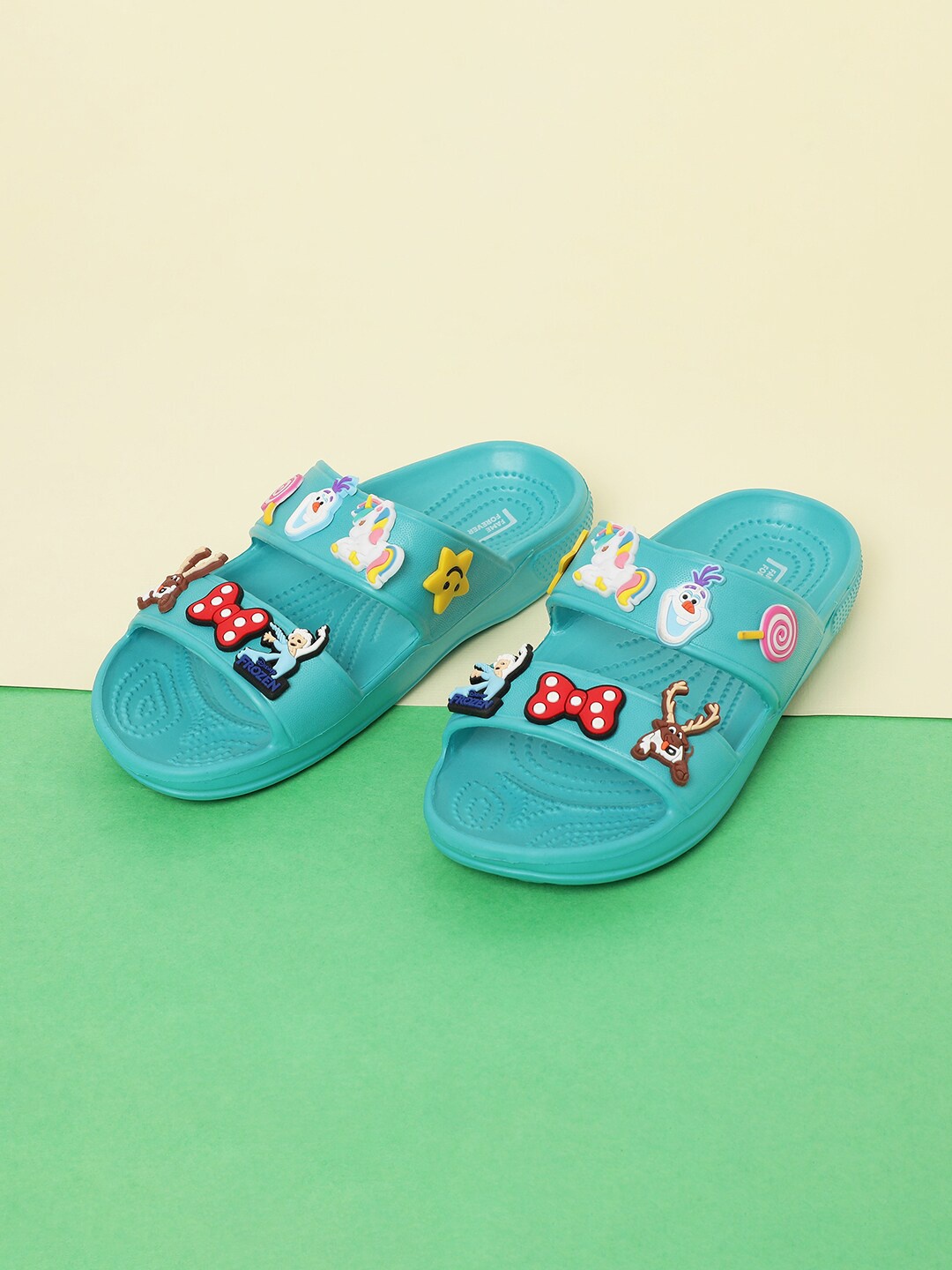 

Fame Forever by Lifestyle Girls Textured Applique Embellished Sliders, Blue