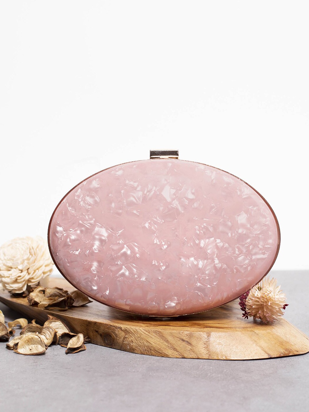 

HAUTE SAUCE by Campus Sutra Women Printed Oval Box Clutch, Pink