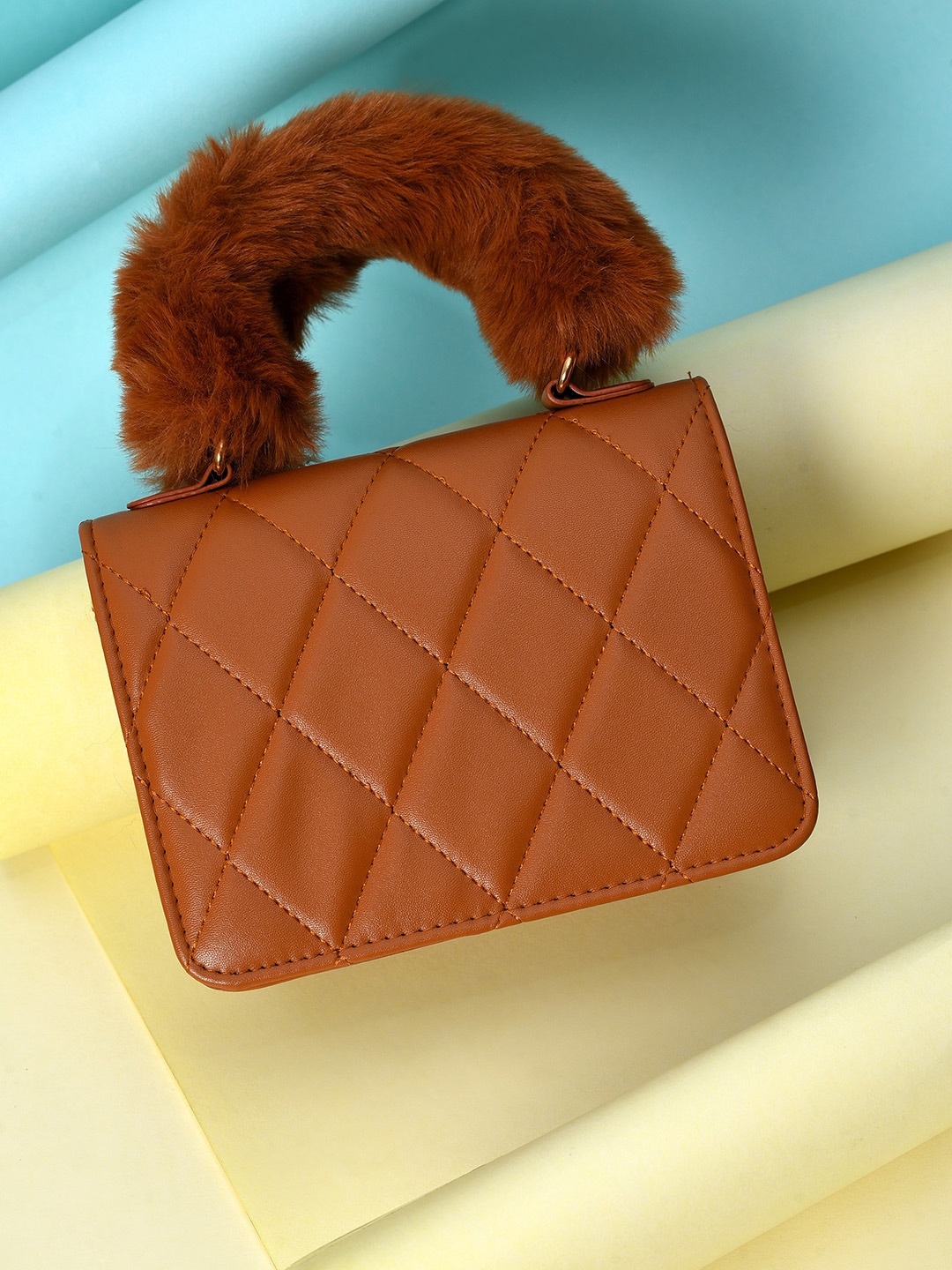 

HAUTE SAUCE by Campus Sutra Structured Handheld Bag, Brown