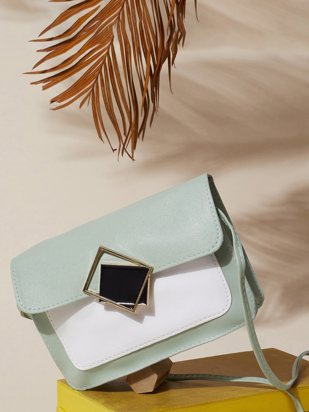 

HAUTE SAUCE by Campus Sutra Structured PU Sling Bag, Green