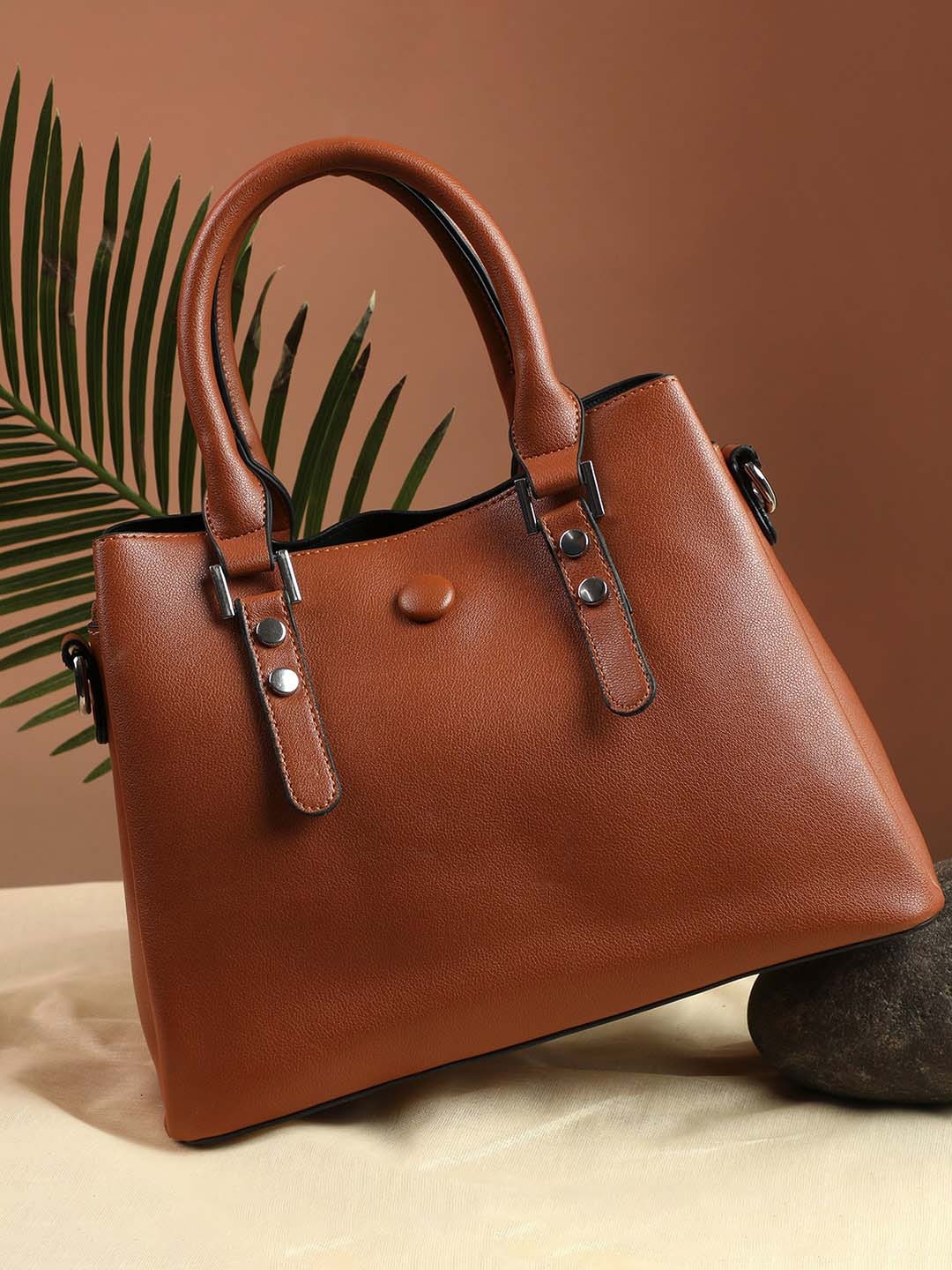 

HAUTE SAUCE by Campus Sutra Detachable Sling Structured Handheld Bag, Brown