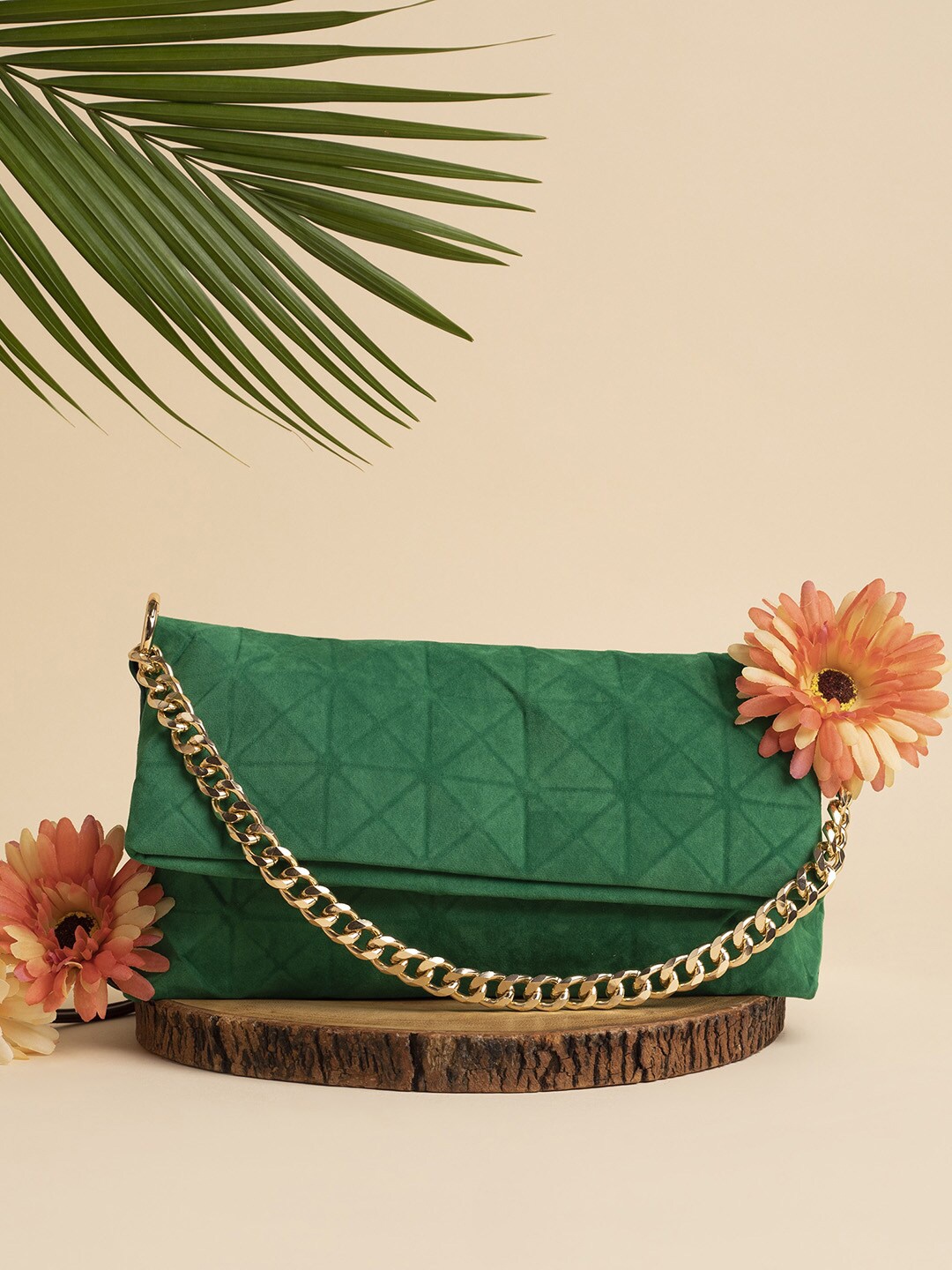 HAUTE SAUCE by Campus Sutra Self Designed Sling Bag, Green