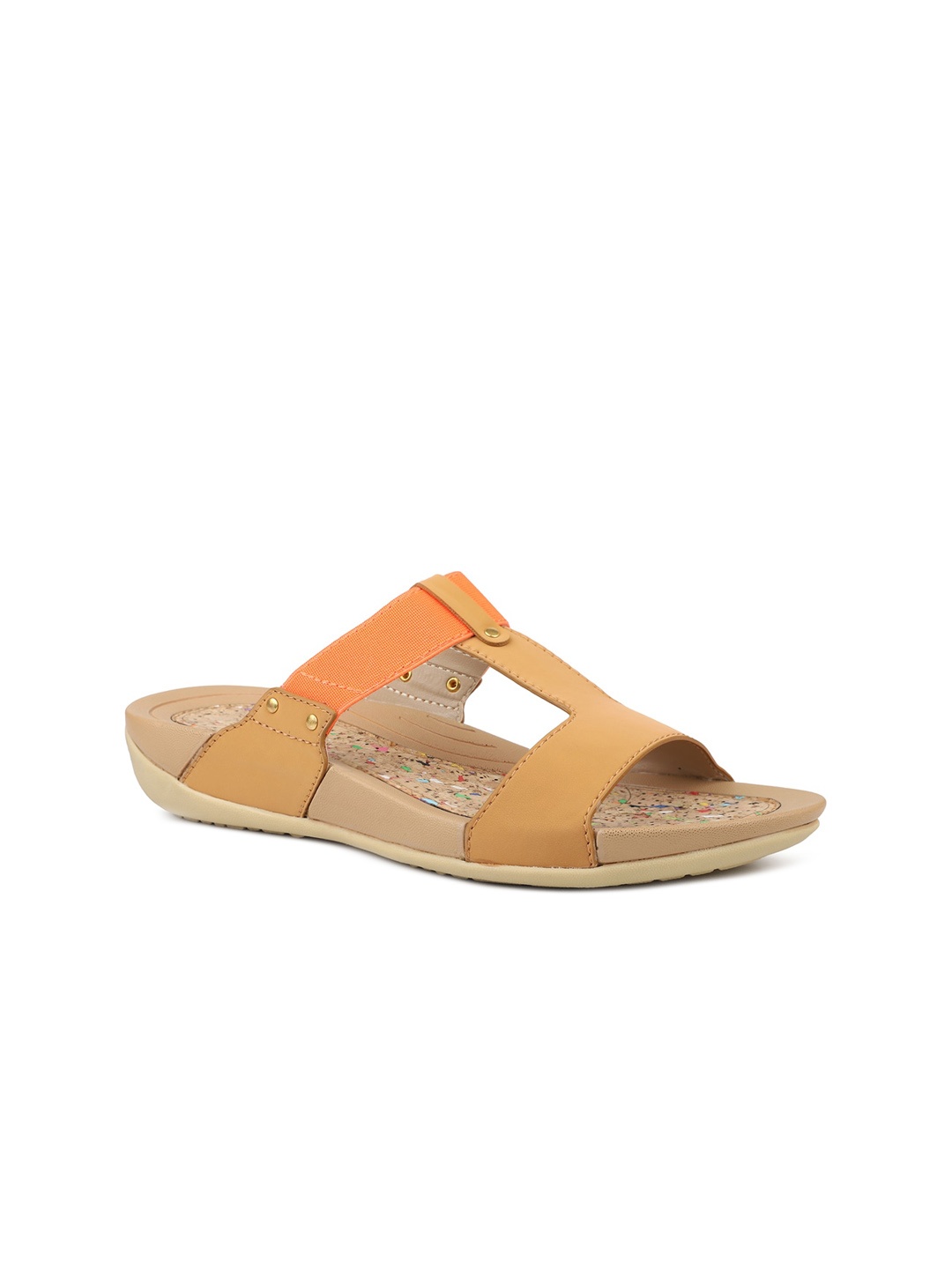 

Inc 5 Colourblocked Open Toe Flats, Beige