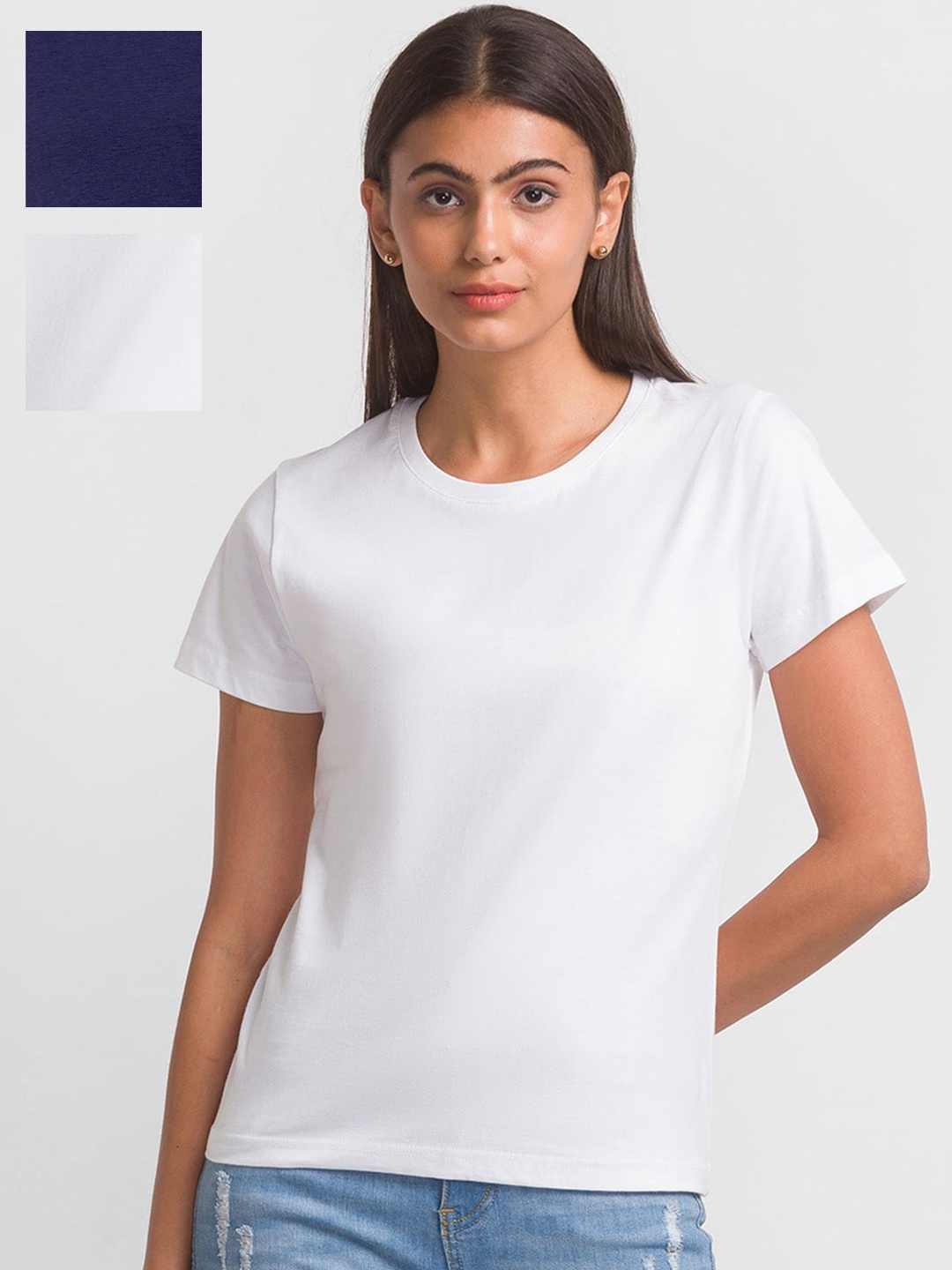 

FashionRack Pack of 3 Round Neck Short Sleeves Cotton T-shirts, White