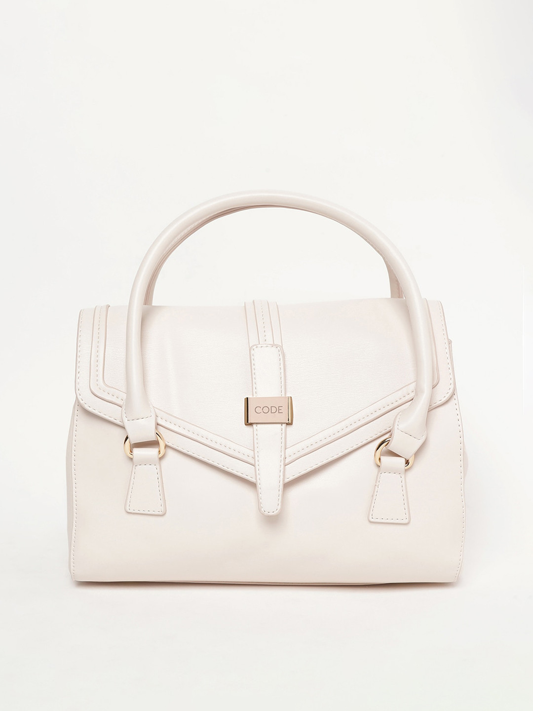 

CODE by Lifestyle Structured Sling Bag With Buckle Detail, White