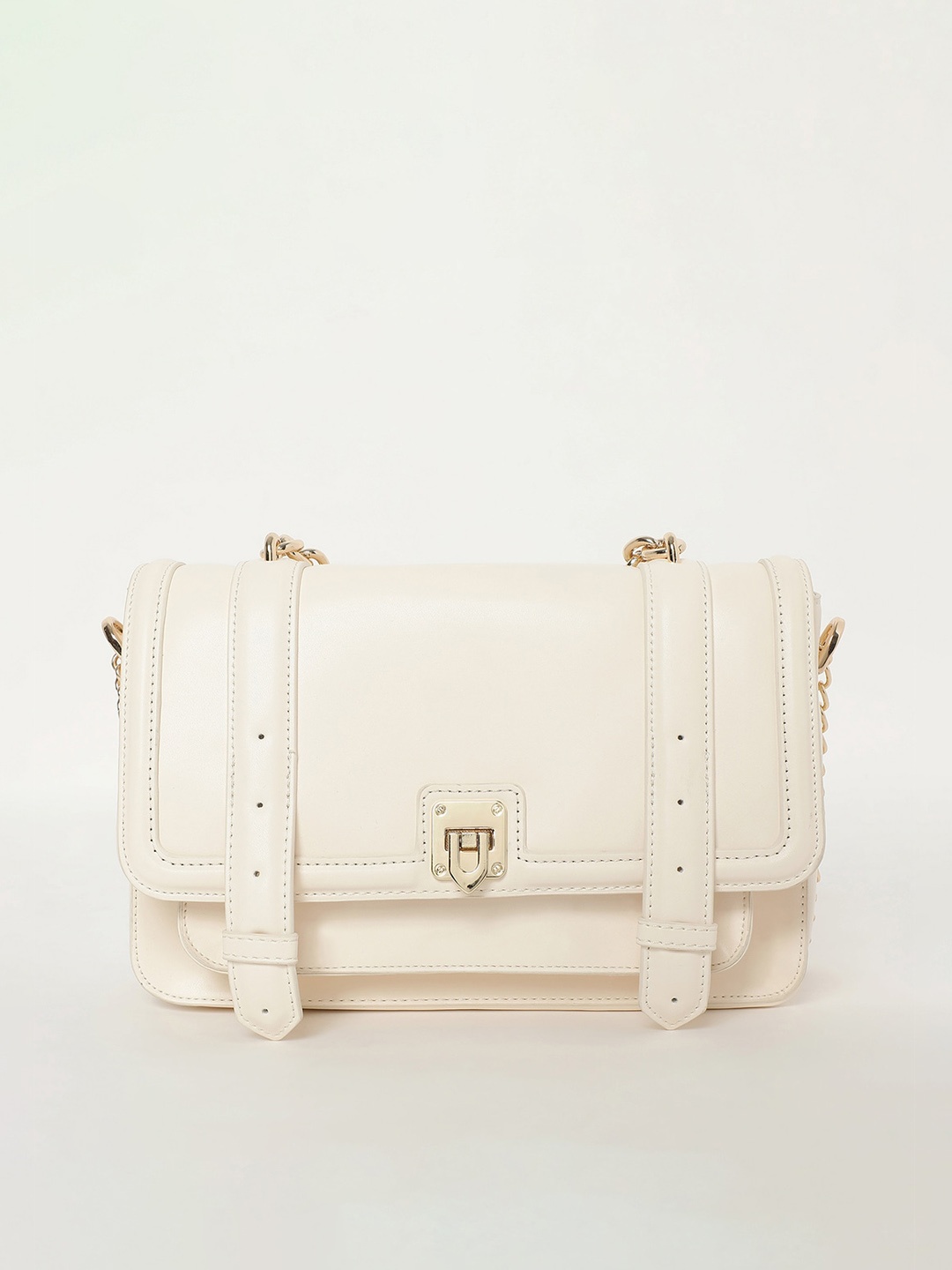

CODE by Lifestyle Synthetic Push Lock Sling Bag, White