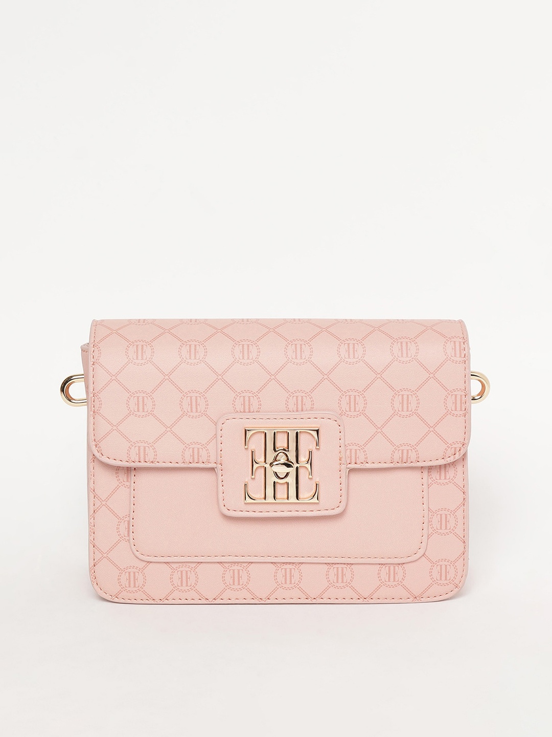 

ELLE Women Typoography Printed Sling Bag, Pink