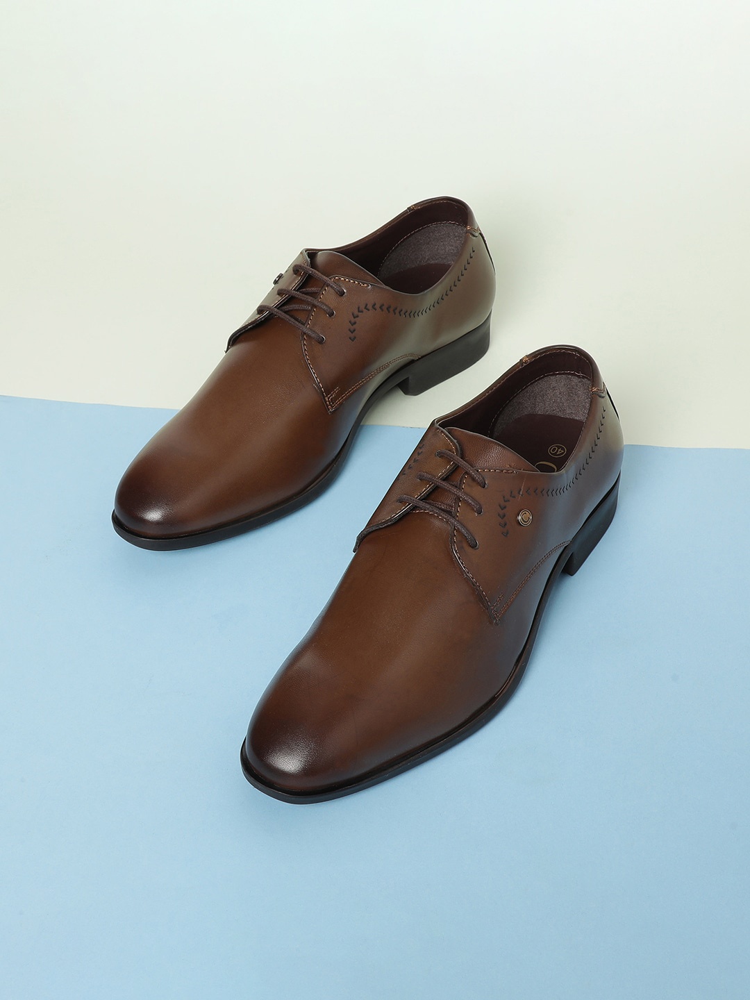 

CODE by Lifestyle Men Square Toe Comfort Insole Derbys, Brown
