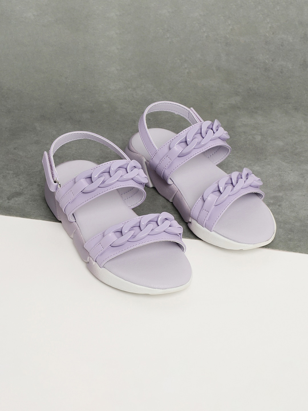 

Fame Forever by Lifestyle Girls Embellished Open Toe Flats, Lavender