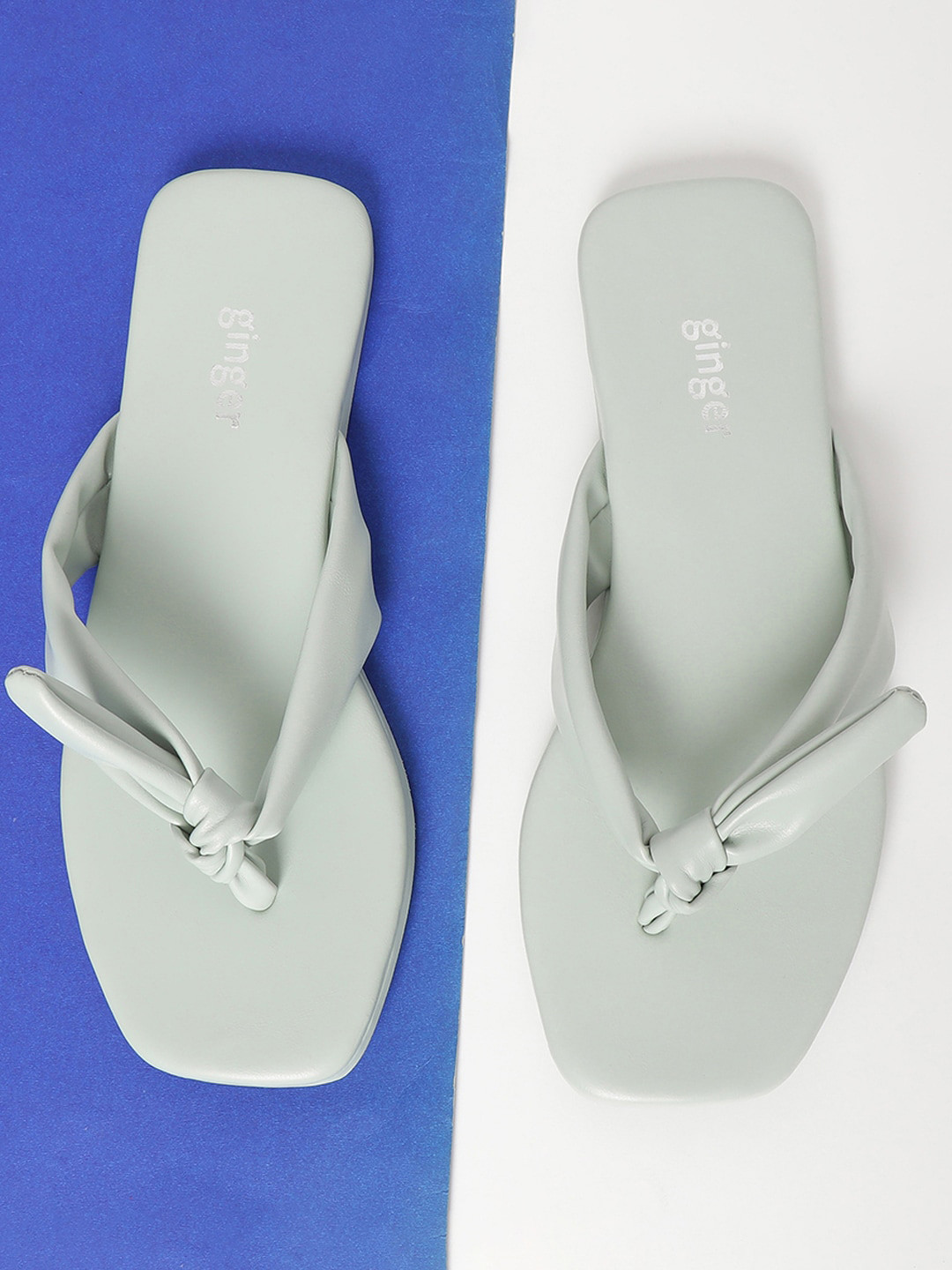 

Ginger by Lifestyle Women Open Toe Flats With Bows, Sea green