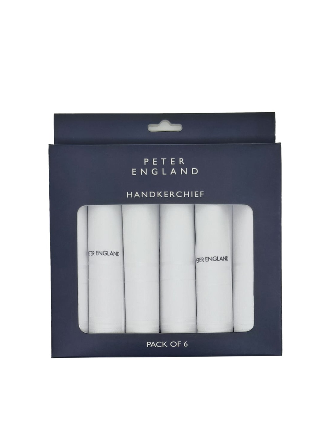 

Peter England Men Set Of 6 Cotton Handkerchief, White