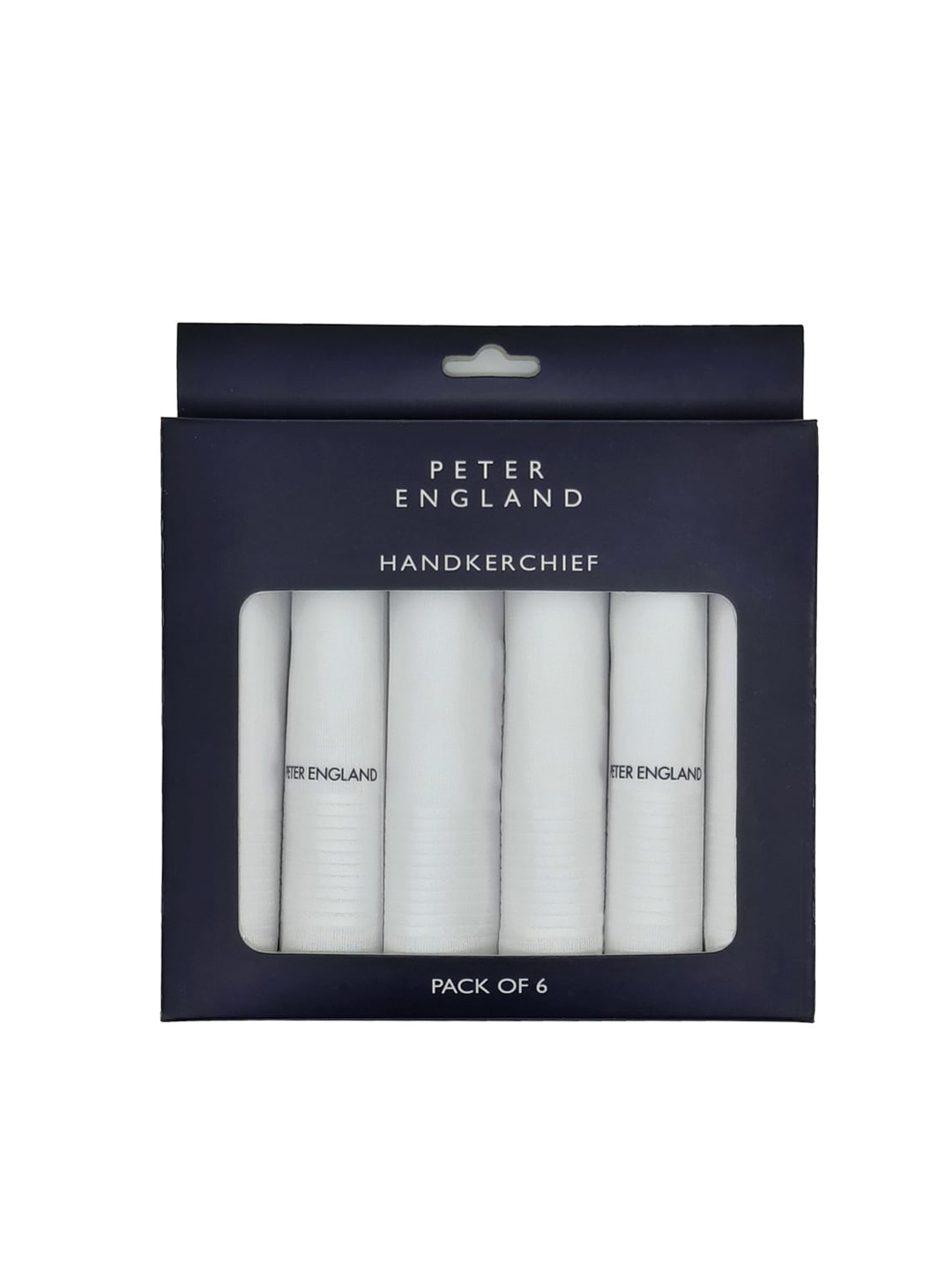 

Peter England Men Pack Of 6 Cotton Handkerchiefs, White