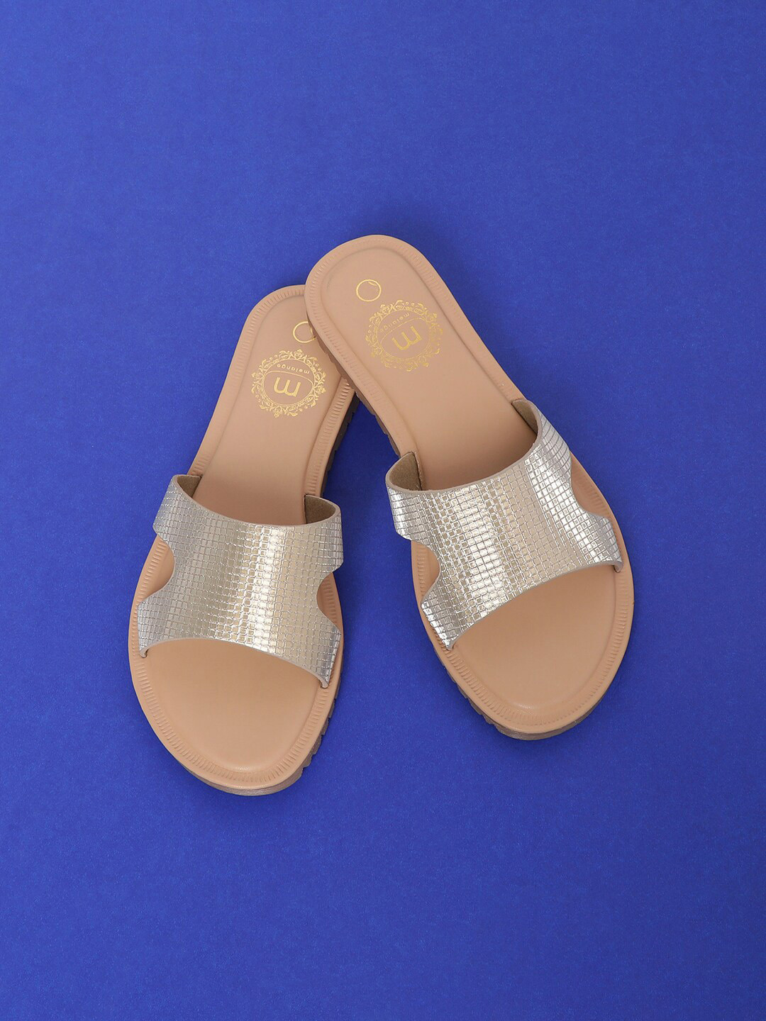 

Melange by Lifestyle Textured Open Toe Flats, Gold