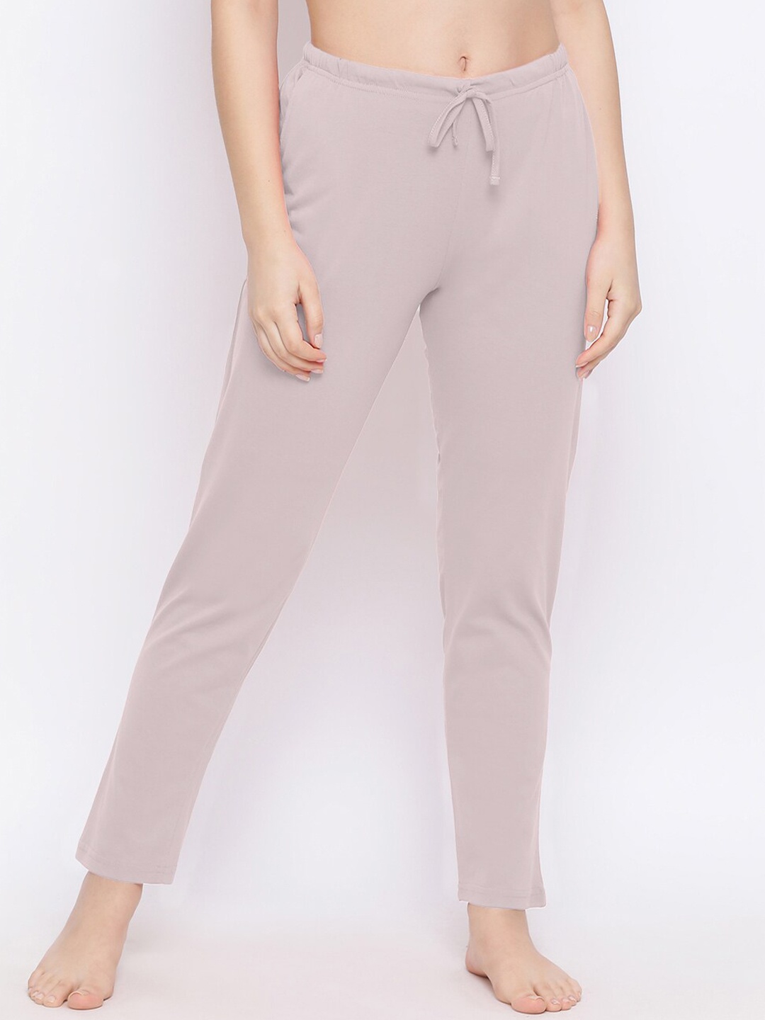 

Kanvin Women Mid-Rise Pure Cotton Lounge Pants, Grey
