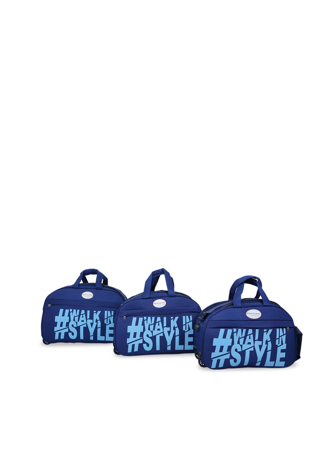 

Polo Class Pack Of 3 Printed Duffel Bags, Blue