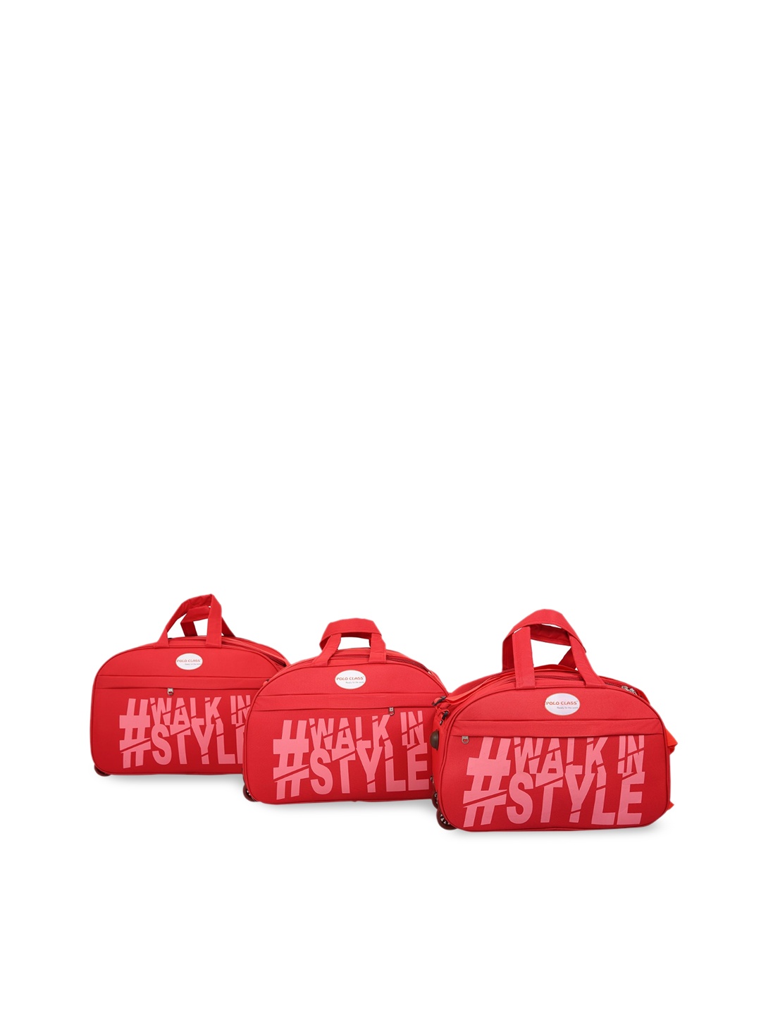 

Polo Class Pack Of 3 Printed Medium Duffel Bags, Red