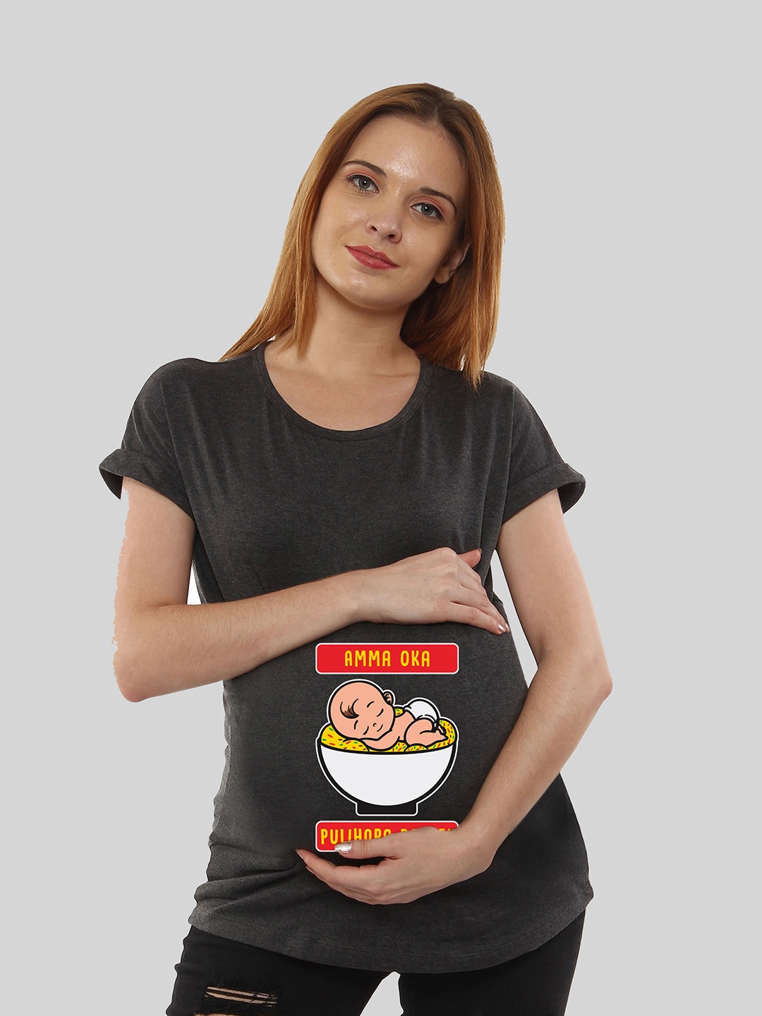 

SillyBoom Women Charcoal T-shirt