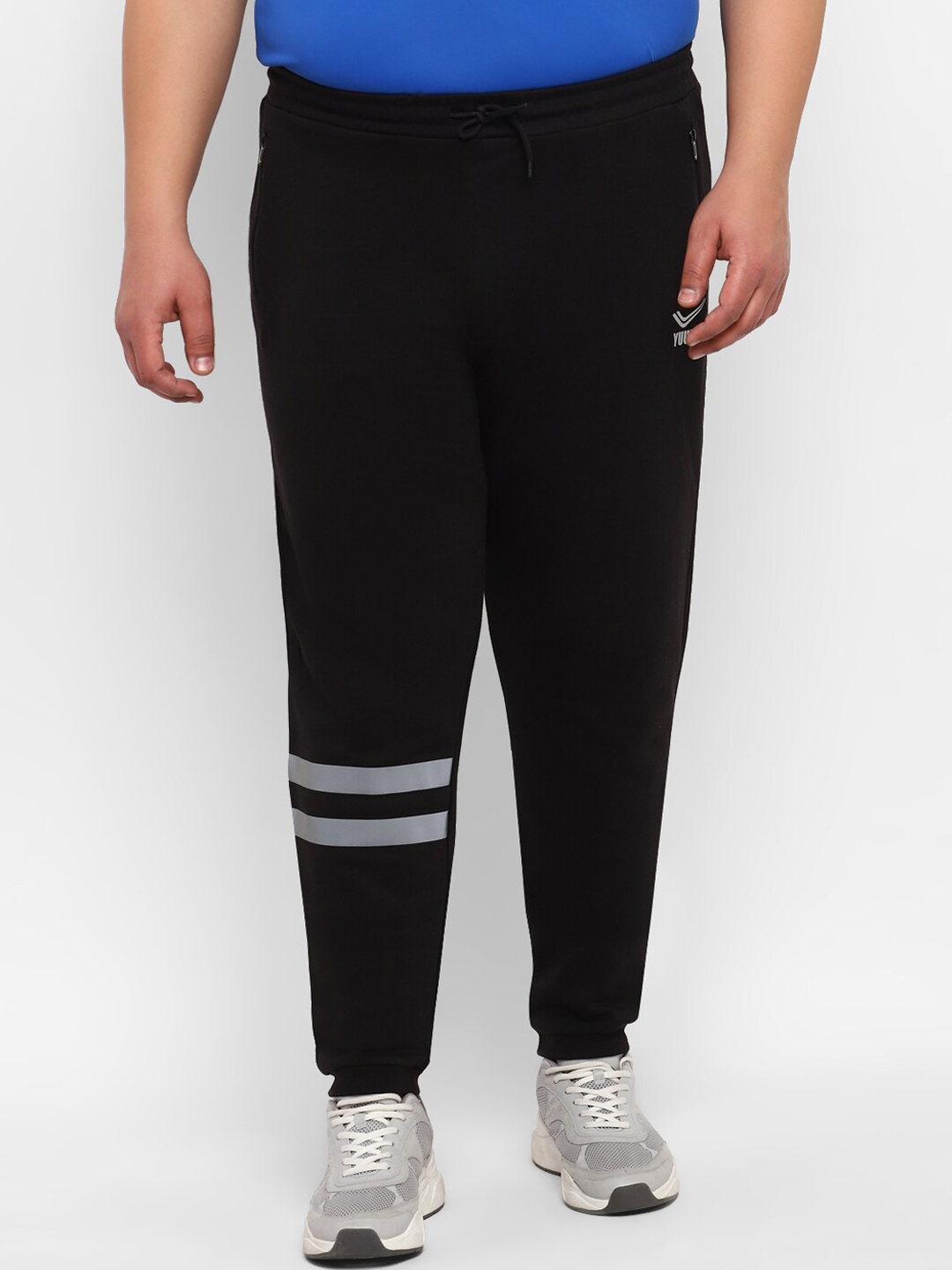 Yuuki Men Plus Size Regular-Fit Rapid Dry Cotton Joggers, Black