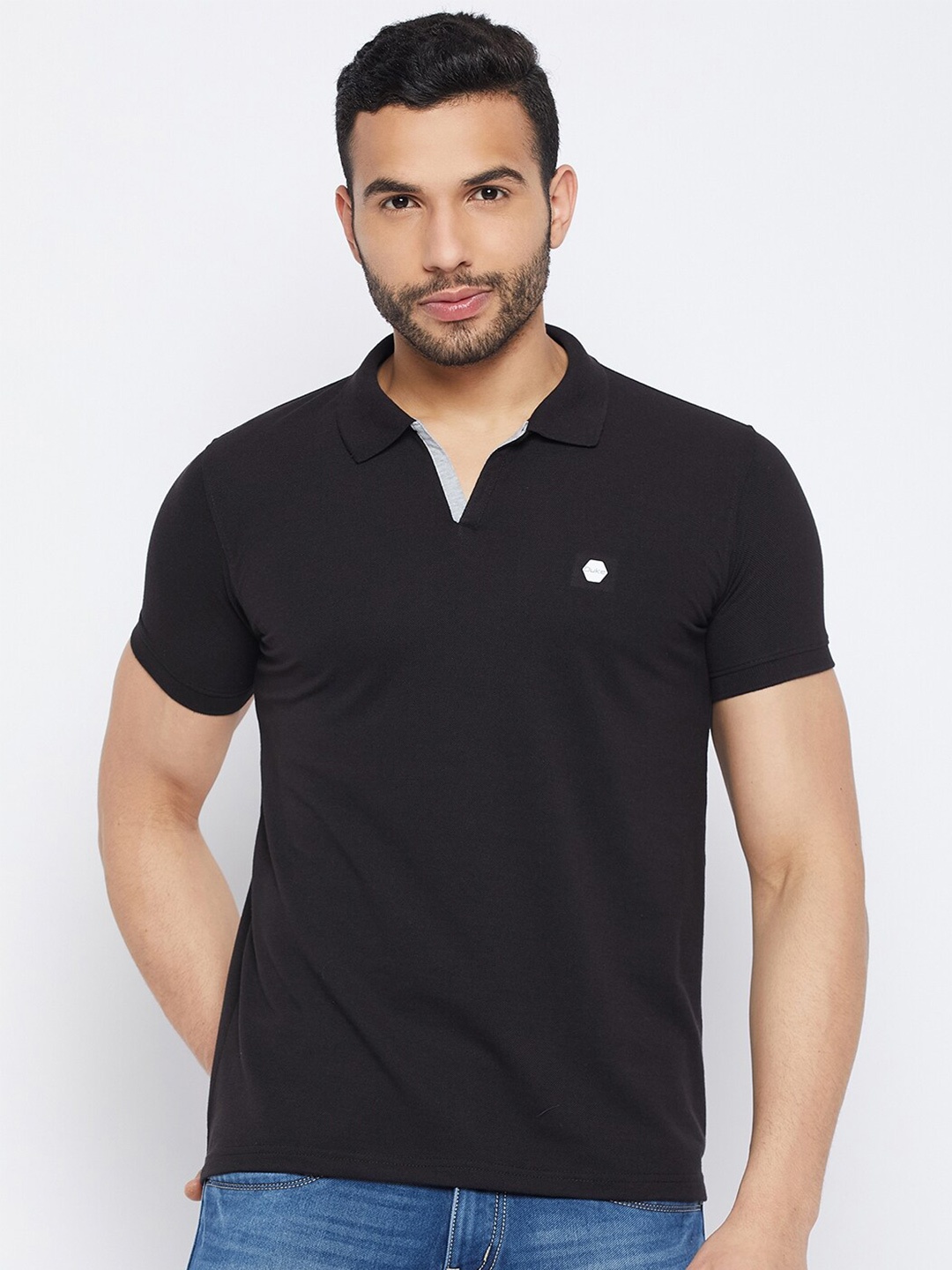 

Duke Polo Collar Cotton T-shirt, Black