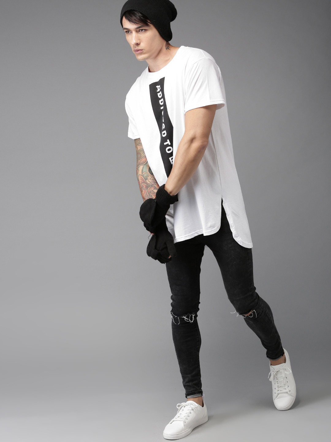 

Moda Rapido Men Round Neck Longline T-shirt, Na