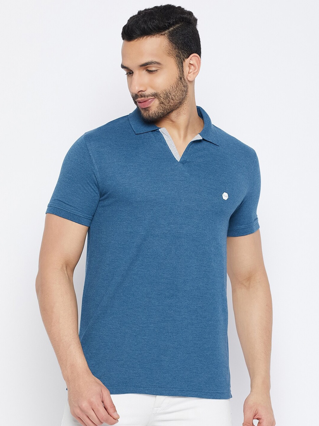 

Duke Polo Collar Slim Fit Cotton T-shirt, Blue