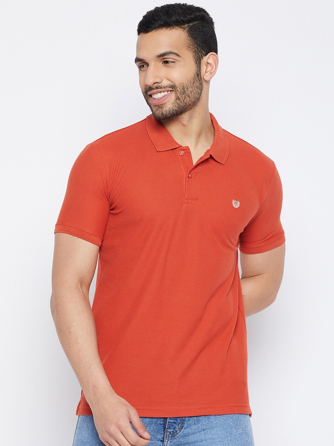 

Duke Polo Collar Cotton Slim Fit T-shirt, Rust