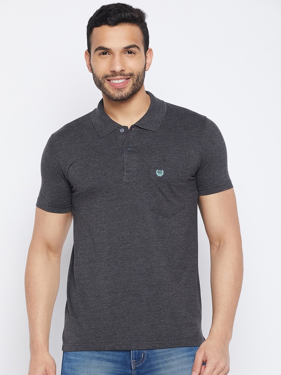

Duke Polo Collar Cotton T-shirt, Grey